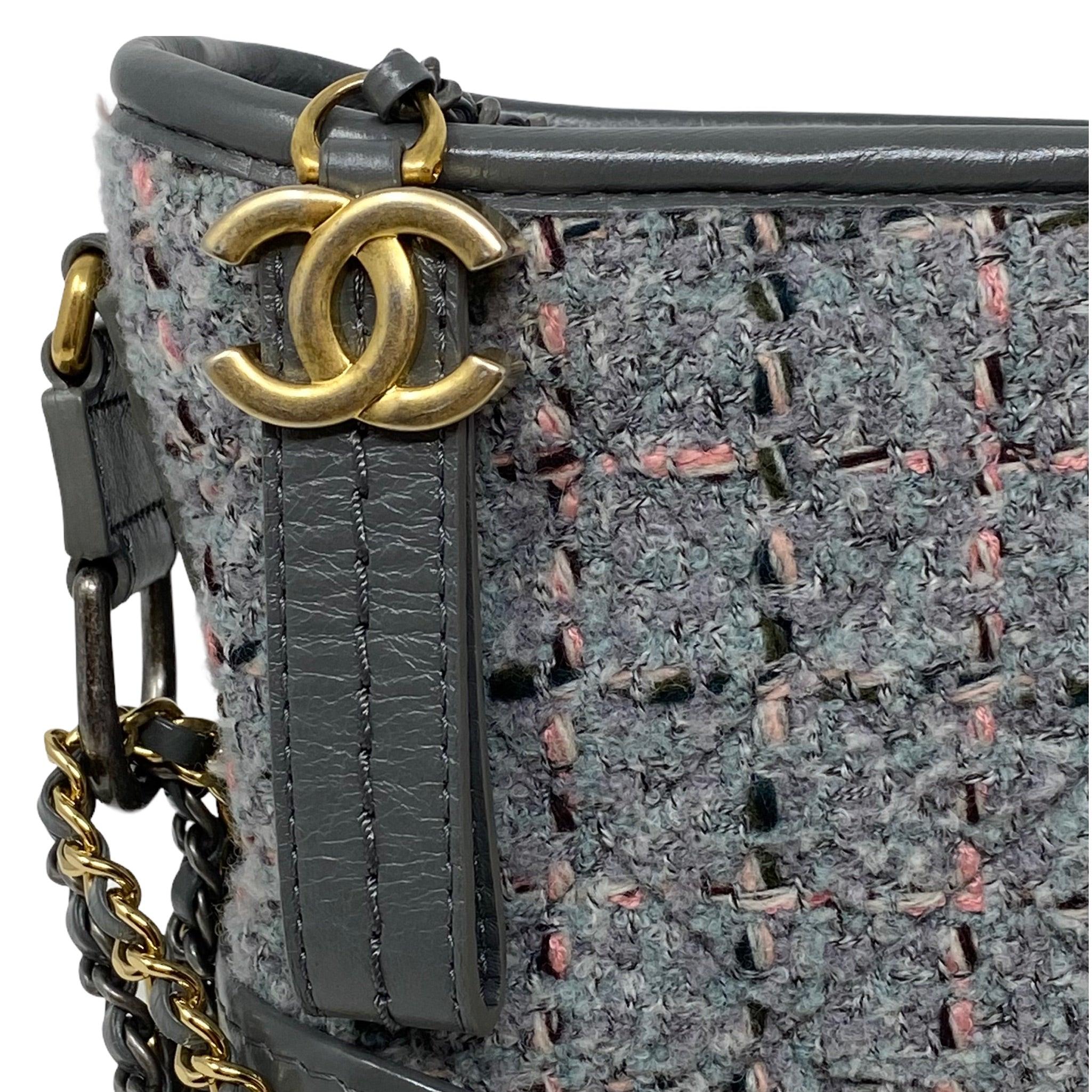 Chanel Gray Tweed Small Gabrielle Hobo Bag - Luxury Designer Shoulder Bag for Women | Perfect for Work, Travel & Evening Events