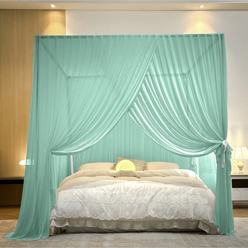 Luxury Silky Semi-Sheer Canopy Bed Curtain - Elegant Sheer Fabric for Romantic Bedroom Decor, Wedding, Nursery & Boho Chic Home Decor