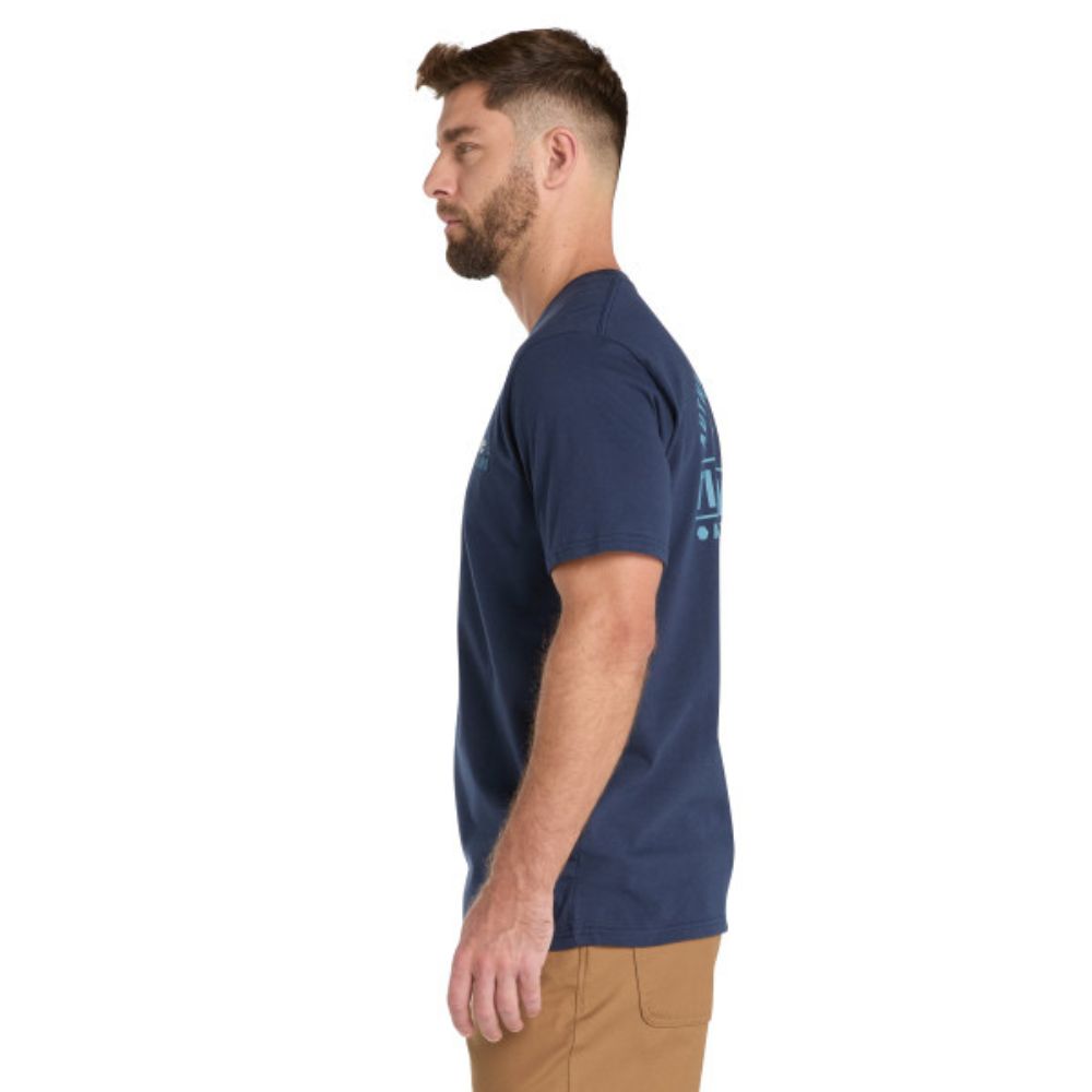 Timberland PRO® Men's Short Sleeve Graphic Work T-Shirt - Comfortable Cotton Tee for Construction, Outdoor & Casual Wear - Navy Blue