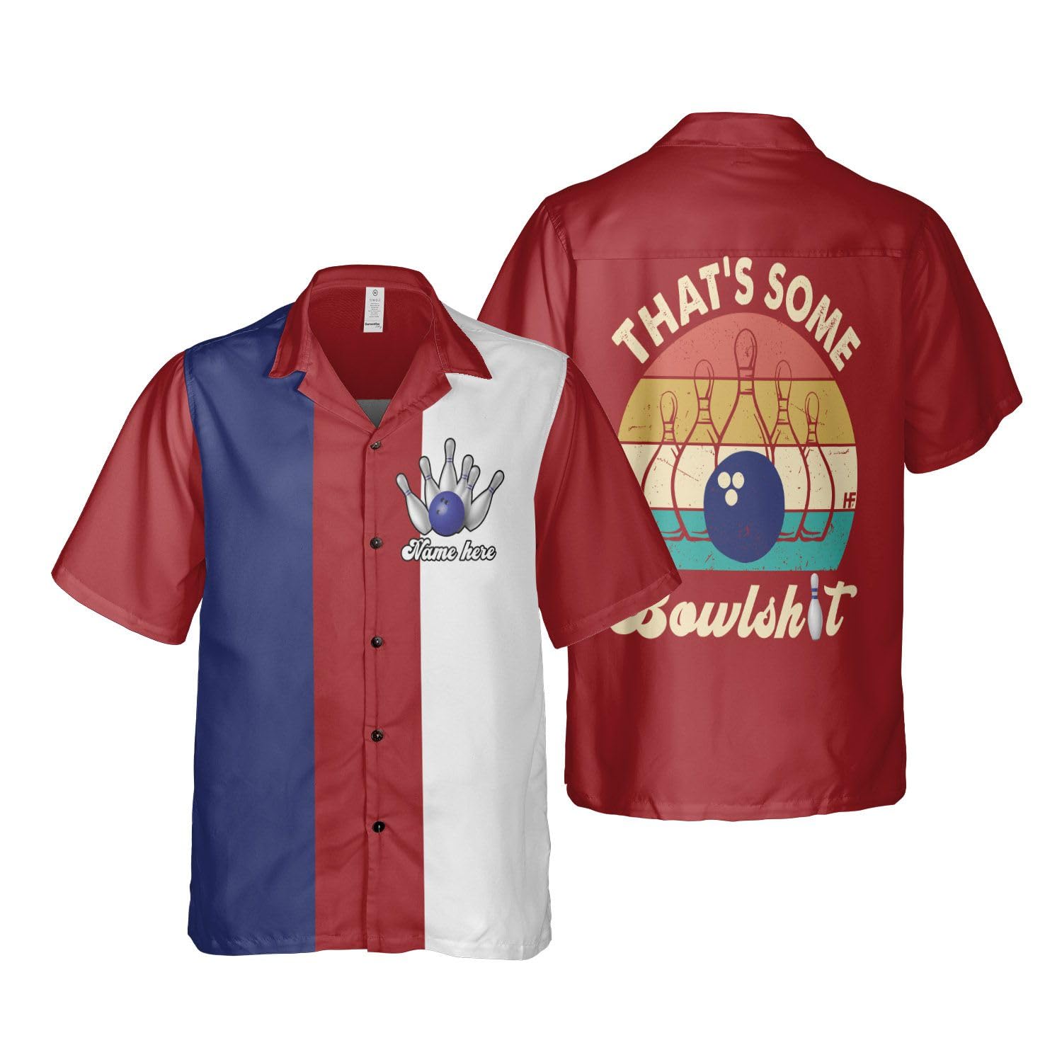 Custom Personalized Bowling Shirts with Names for Men & Women - Retro Hawaiian Style Bowling Team Uniforms - Perfect for Bowling Leagues, Tournaments & Themed Parties