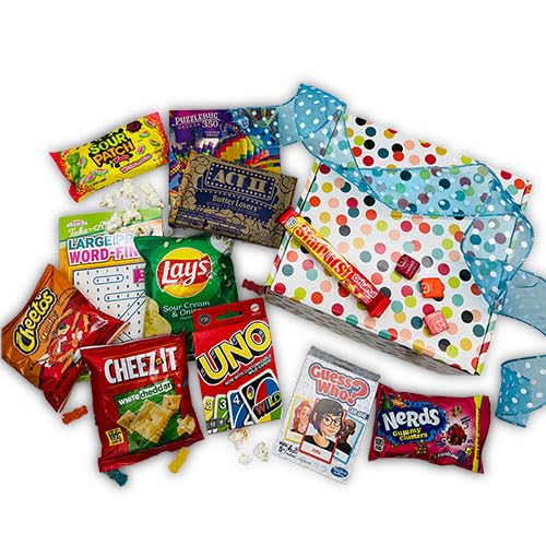 Family Game Night Basket - Fun Board Games & Activities for Kids & Adults - Perfect for Parties, Gatherings & Indoor Family Bonding Time