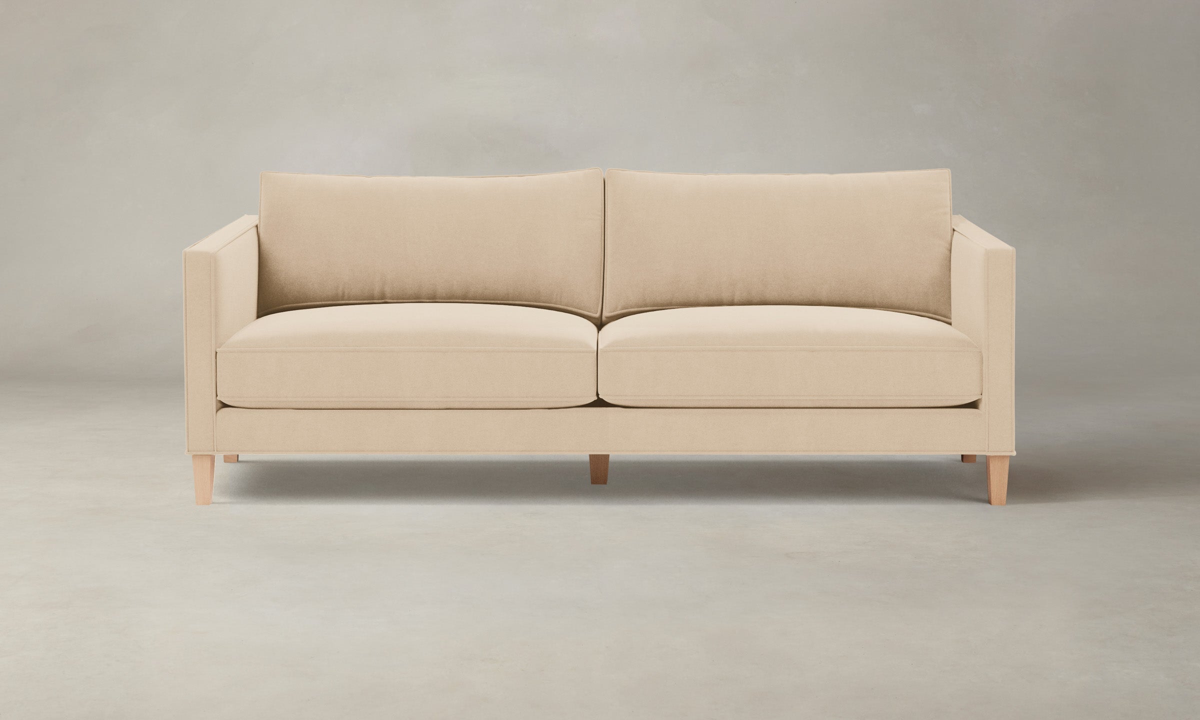 Crosby Sofa - Luxurious Performance Velvet Upholstery in Soft Butter Color for Living Room & Lounge Comfort
