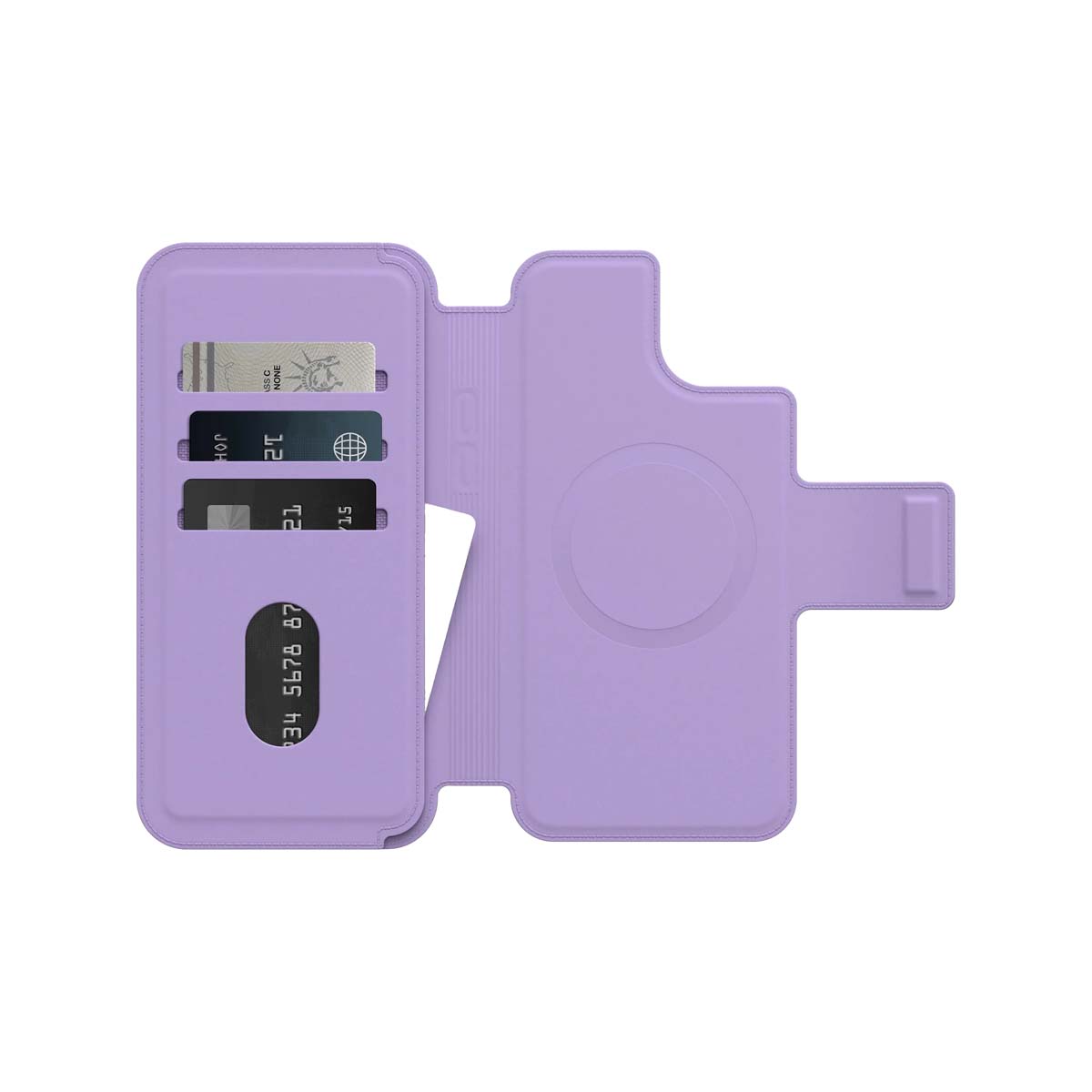 OtterBox MagSafe Folio Case for iPhone 14 Plus - Protective Cover with Wallet Stand (Lilac Purple) | Slim Design, Wireless Charging Compatible | Perfect for Work, Travel & Everyday Use