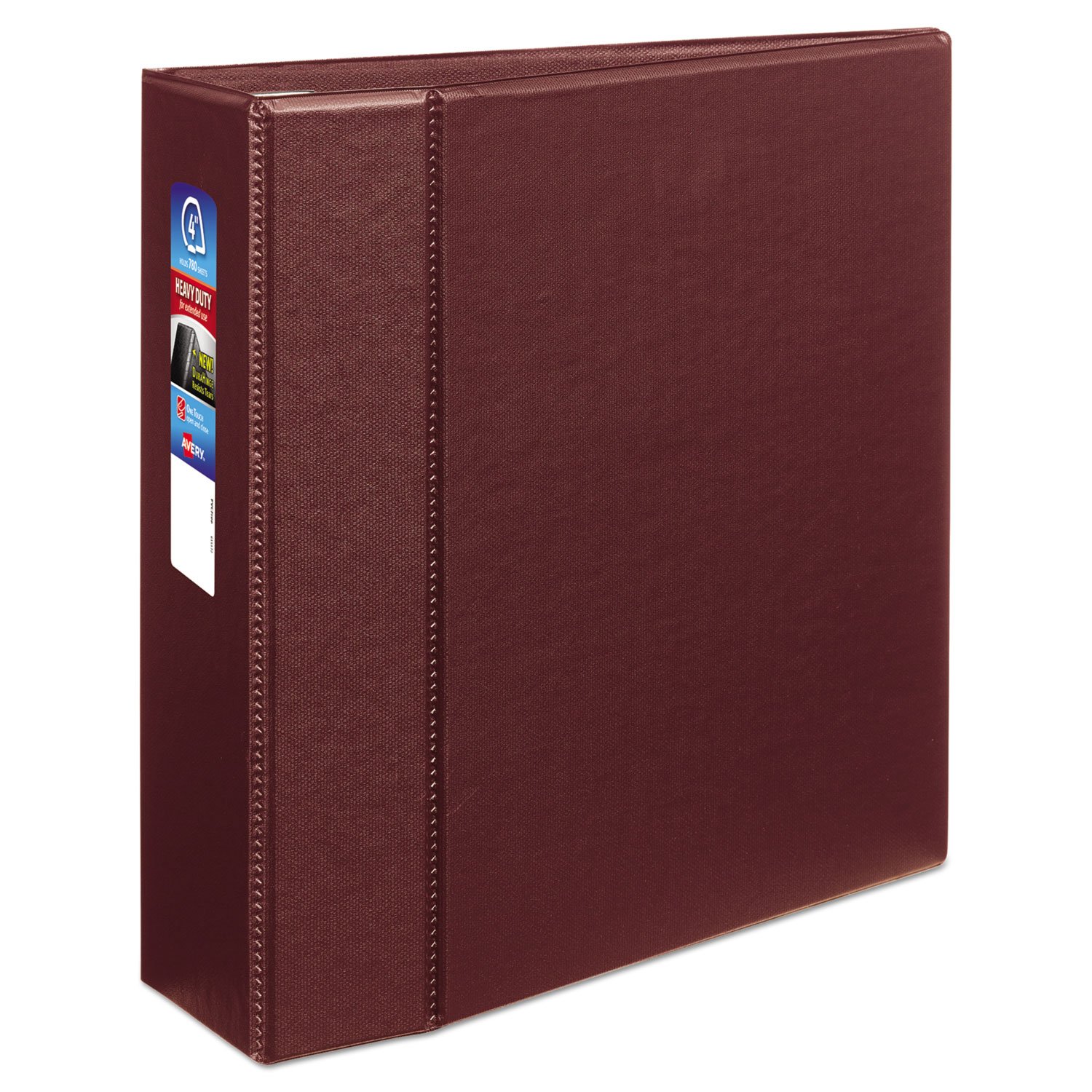 Avery Heavy-Duty 3 Ring Binder with One Touch EZD Rings - 4 Inch Capacity, 4.5 Inch Spine, Maroon (Model 79364) - Perfect for School, Office & Document Organization