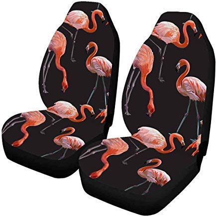 **INTERESTPRINT White Paw Prints Car Seat Covers for Dogs – 2-Piece Universal Fit Front Seat Protectors – Perfect for Pet Owners & Travel Enthusiasts**