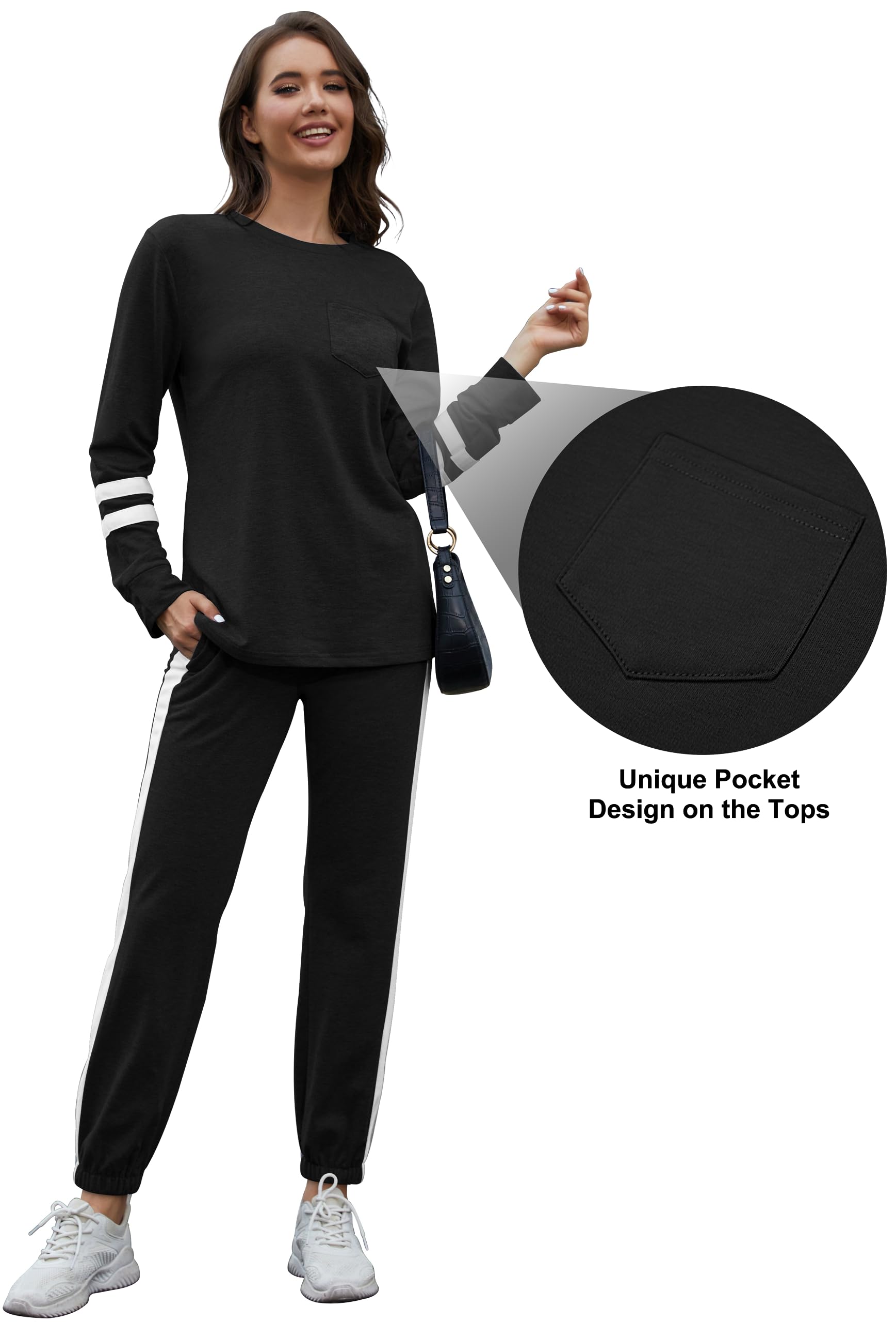 RUBZOOF Women's 2-Piece Lounge Set - Casual Travel Sweatsuit Outfit, Soft Loungewear Matching Set (Sizes S-3XL) | Perfect for Home Relaxation, Yoga, Travel & Weekend Wear