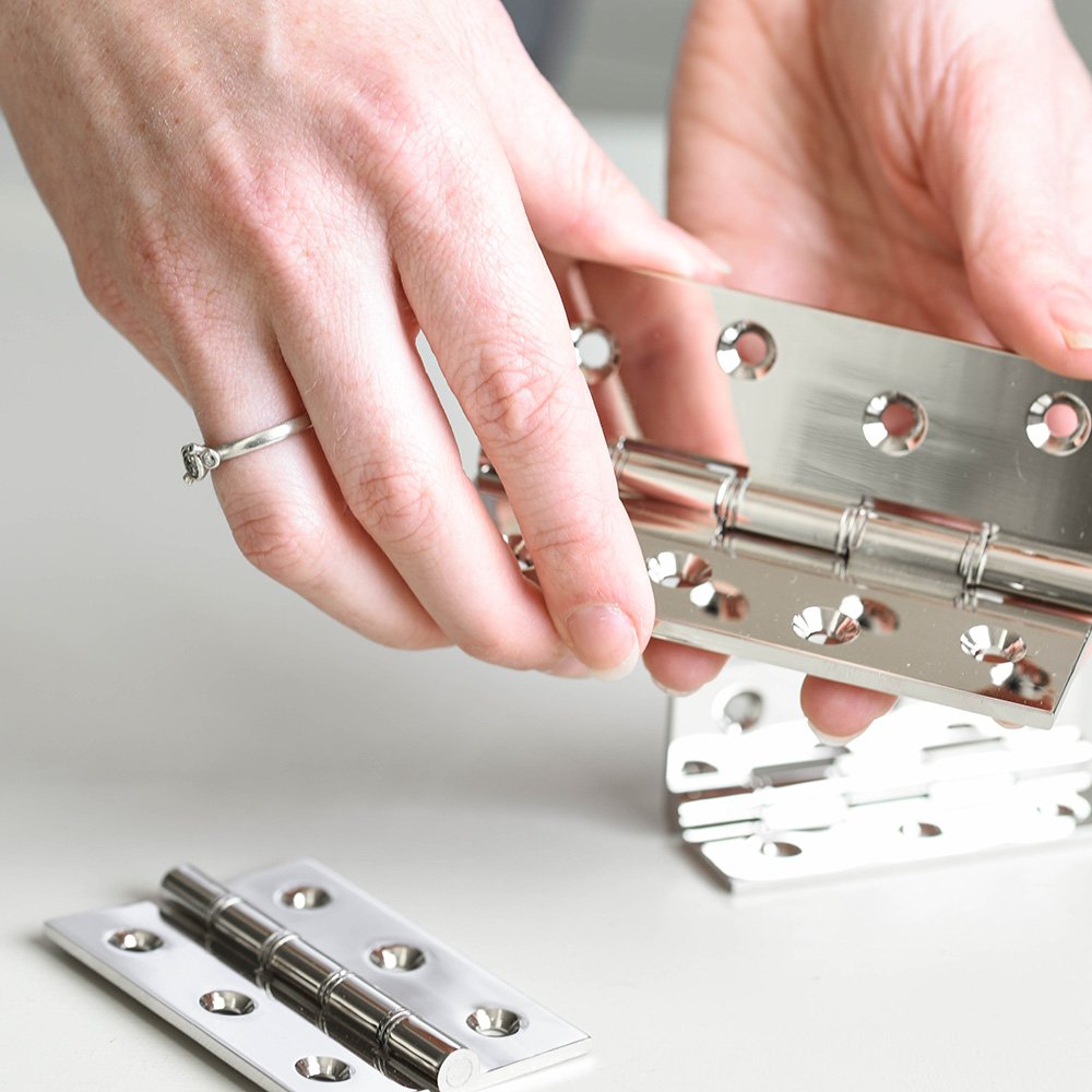 Polished Nickel PBW Butt Hinges Pair - Heavy Duty Door Hinges for Cabinets, Furniture & Interior Doors - Smooth & Durable Hardware for Home Improvement Projects