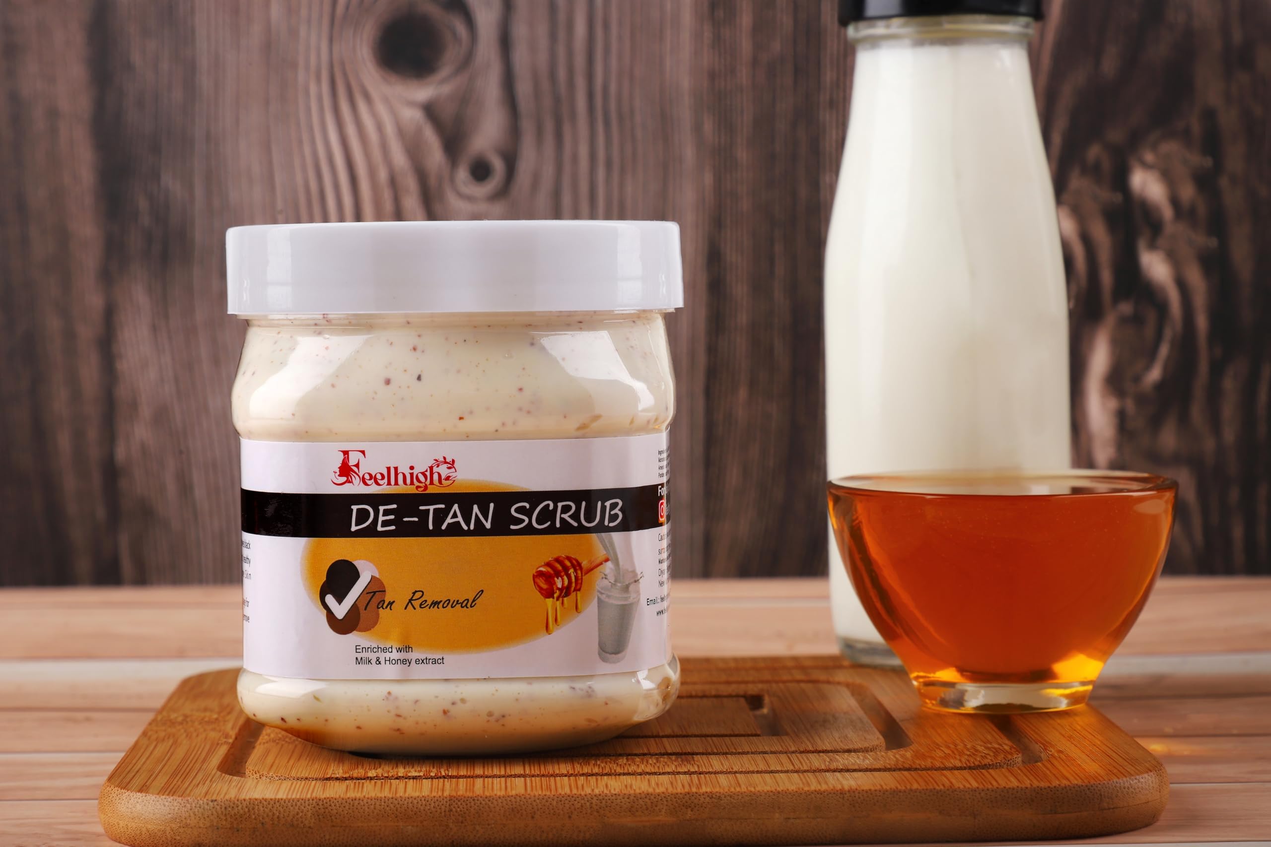 Best De-Tan Face Scrub & Mask Combo - 500ml Milk & Honey Enriched Facial Kit for Men & Women | Brightening, Exfoliating & Skin Renewal | Perfect for Sun-Damaged Skin & Post-Beach Care
