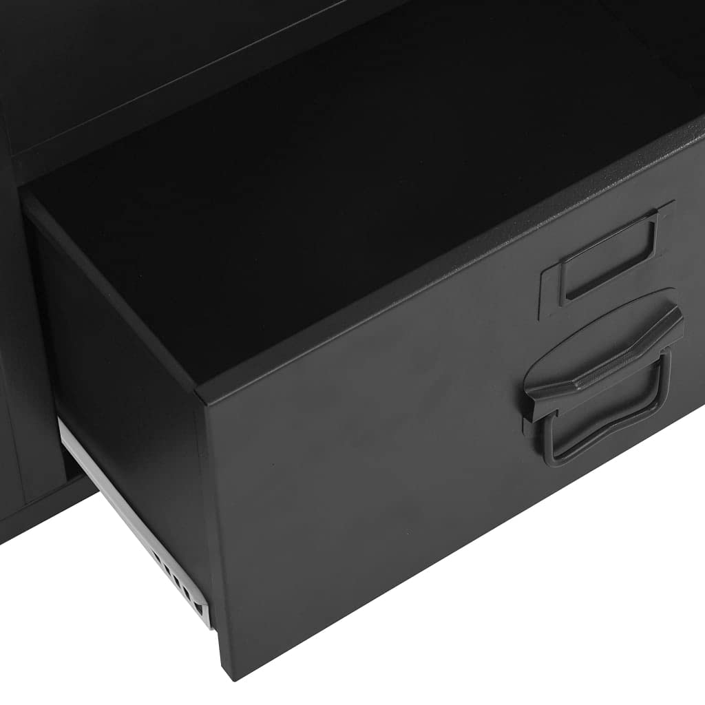 Portable Wardrobe Closet Organizer - Heavy Duty Steel Clothes Storage with Industrial Black Finish (35.4