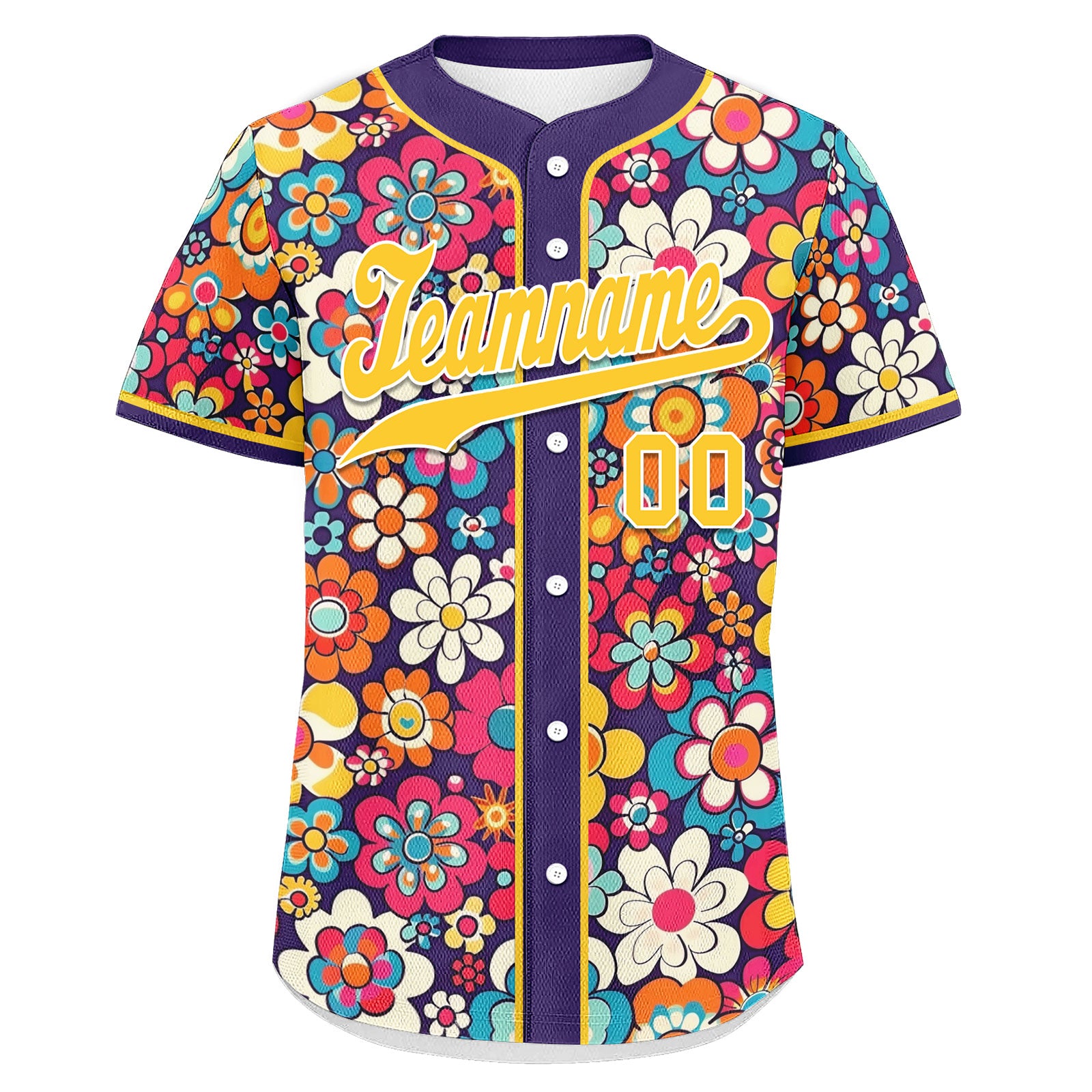 Custom Graffiti Floral Baseball Jersey - Personalized Abstract Design BSBJ01 D020171 for Sports, Streetwear & Fashion Outfits