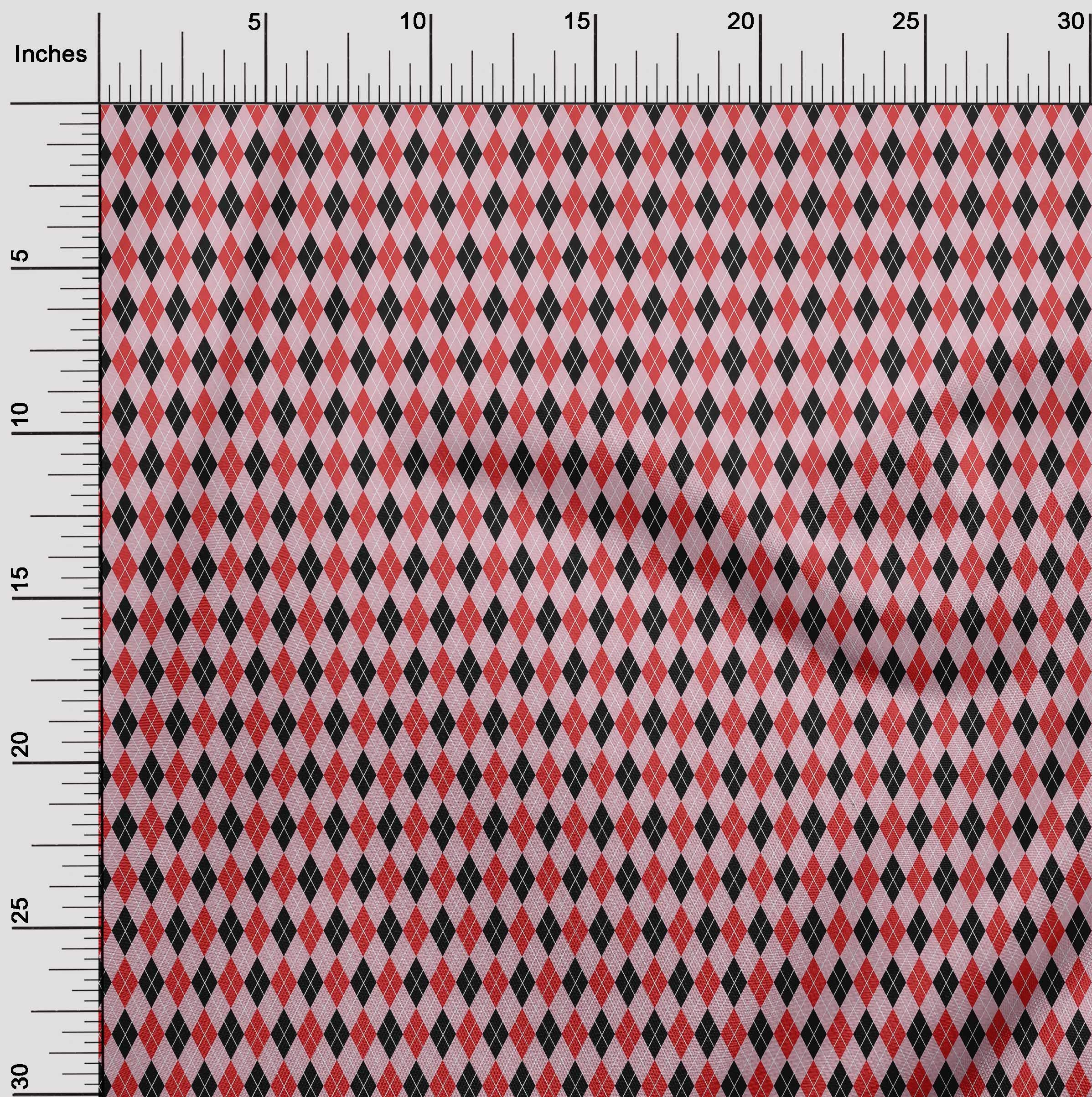 oneOone Cotton Silk Blend Pastel Pink Argyle Check Dress Fabric - 42 Inches Wide by The Yard | Perfect for Dresses, Skirts & DIY Fashion Projects
