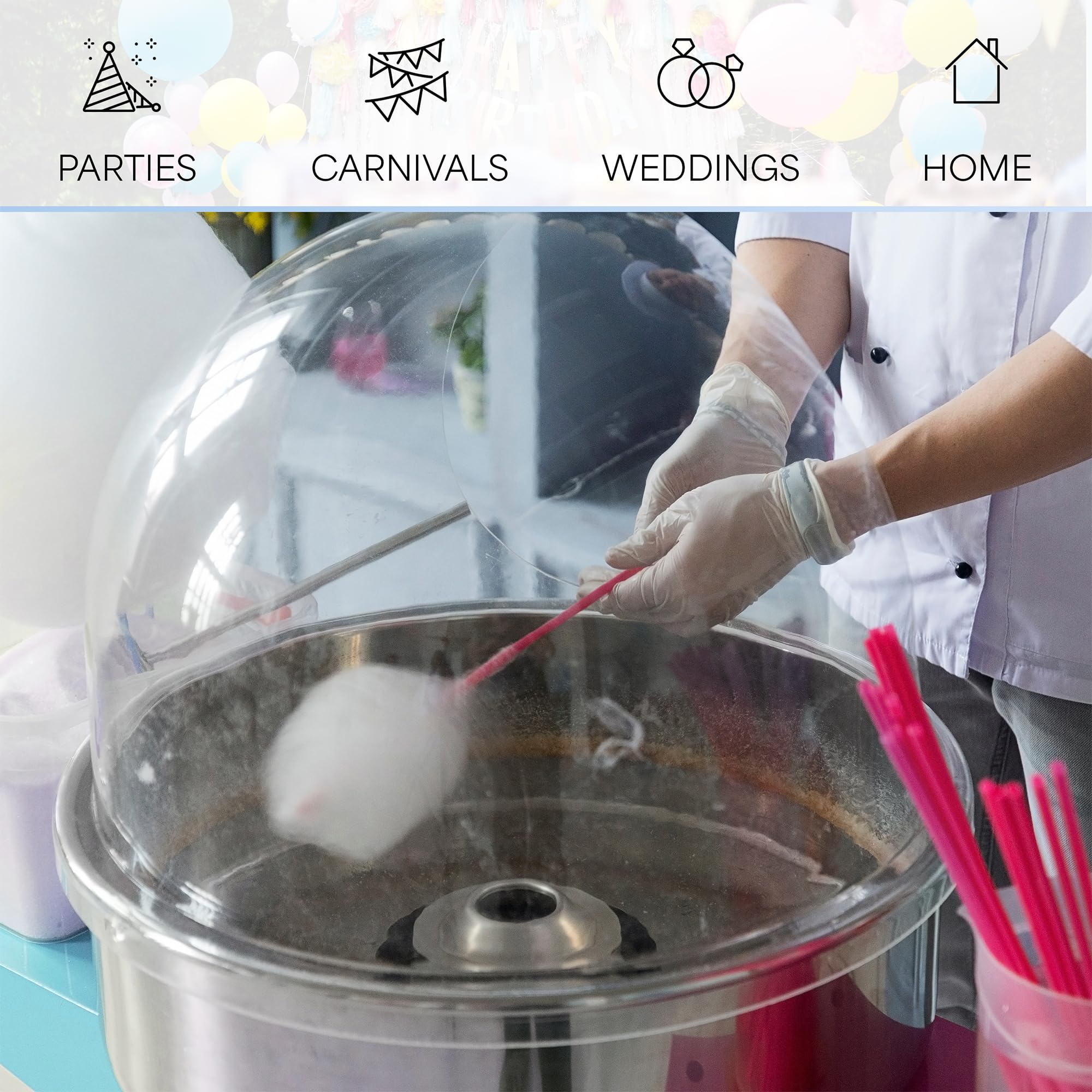 VIVO Blue 1030W Commercial Cotton Candy Machine with 20
