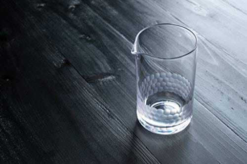 Premium Crystal Cocktail Mixing Glass - 24oz Handcrafted Honeycomb Hammered Bar Mixer Pitcher for Stirred Drinks | Perfect for Home Bars, Cocktail Parties & Professional Bartending