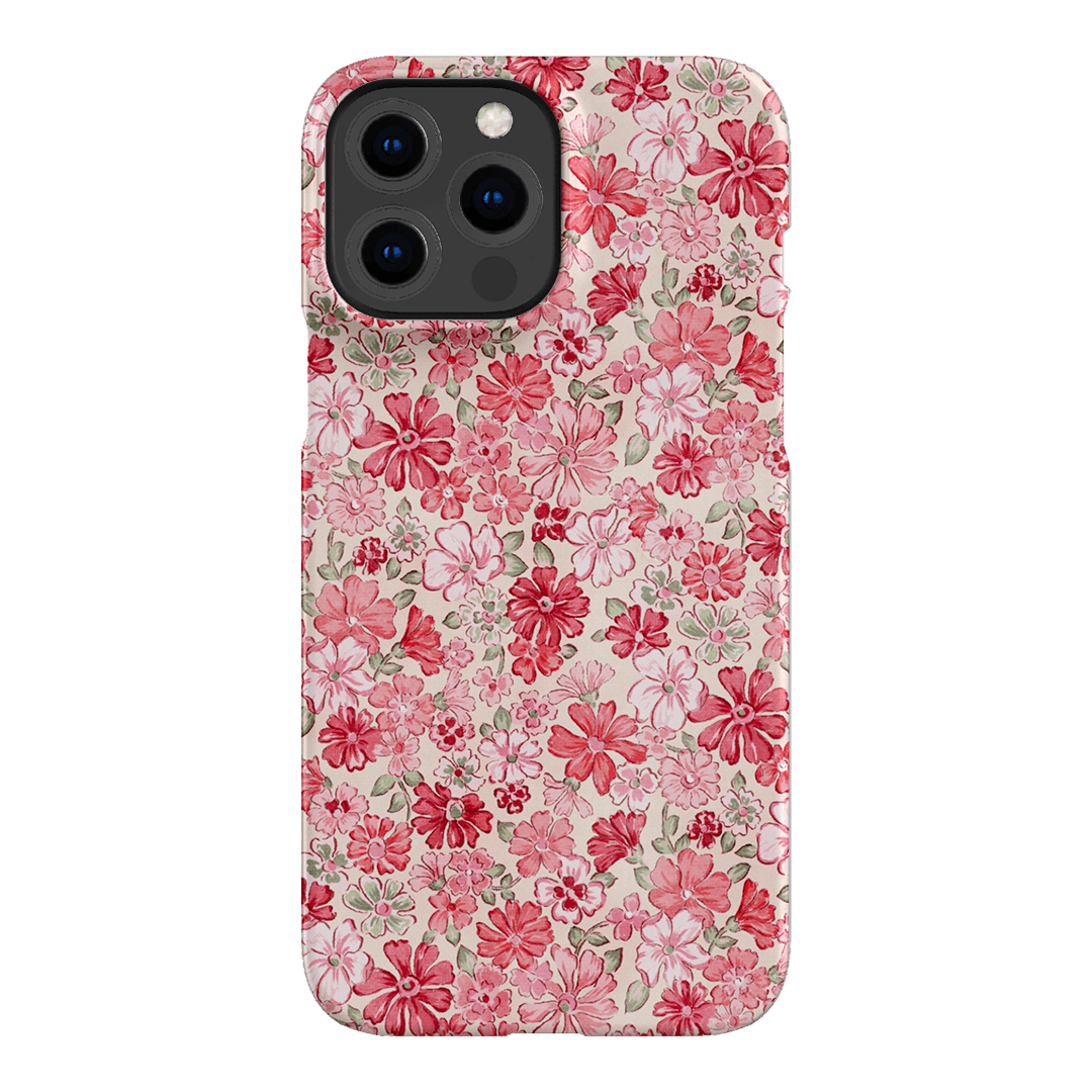 Strawberry Kiss Pink Floral Phone Case for iPhone 14/13/12/11 Pro Max - Cute Aesthetic Flower Design Protective Cover - Perfect for Women Girls Daily Use & Gift Giving