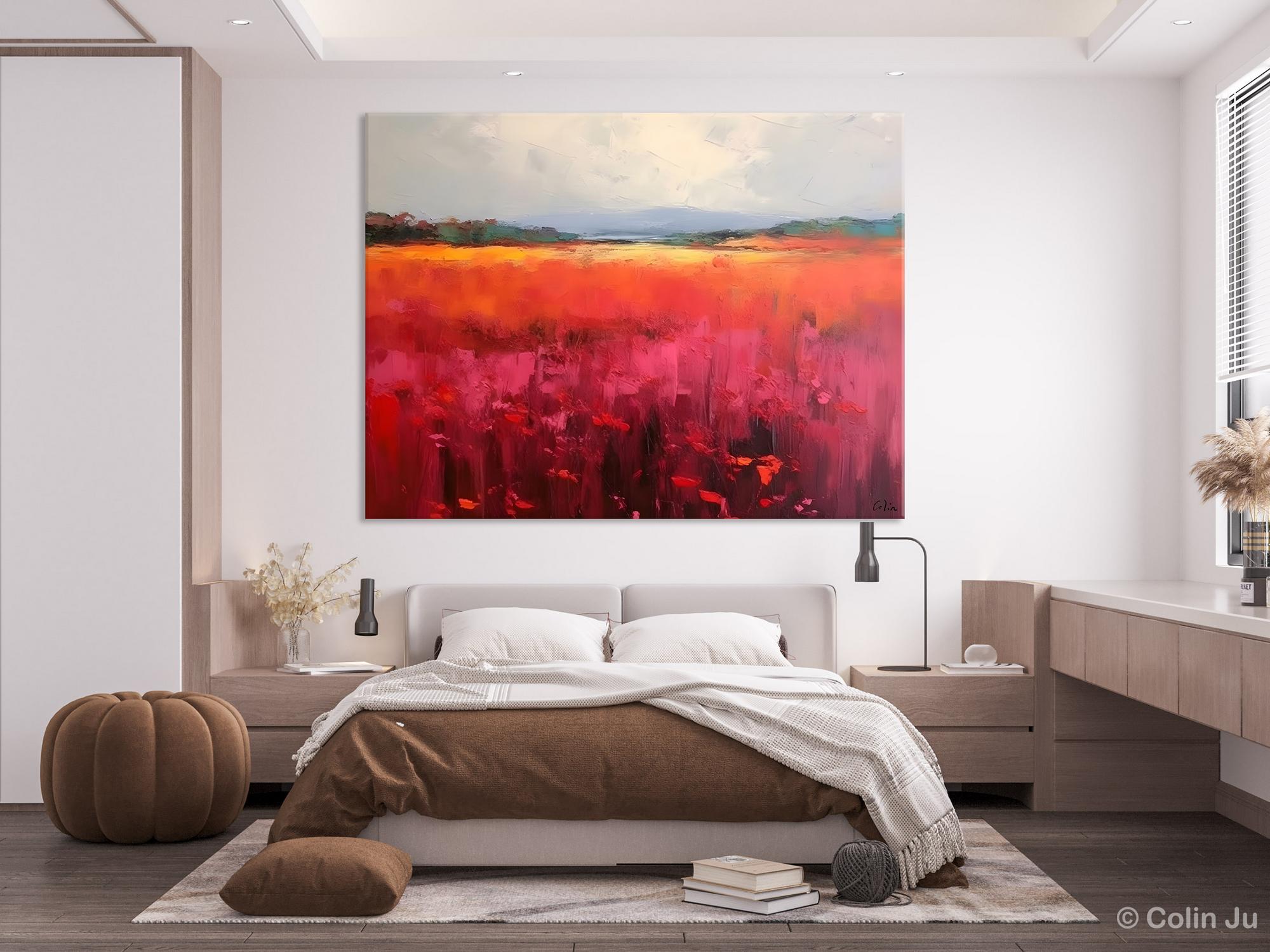 Hand Painted Modern Abstract Landscape Canvas Art - Original Wall Decor for Living Room | Perfect for Home, Office & Gift Giving