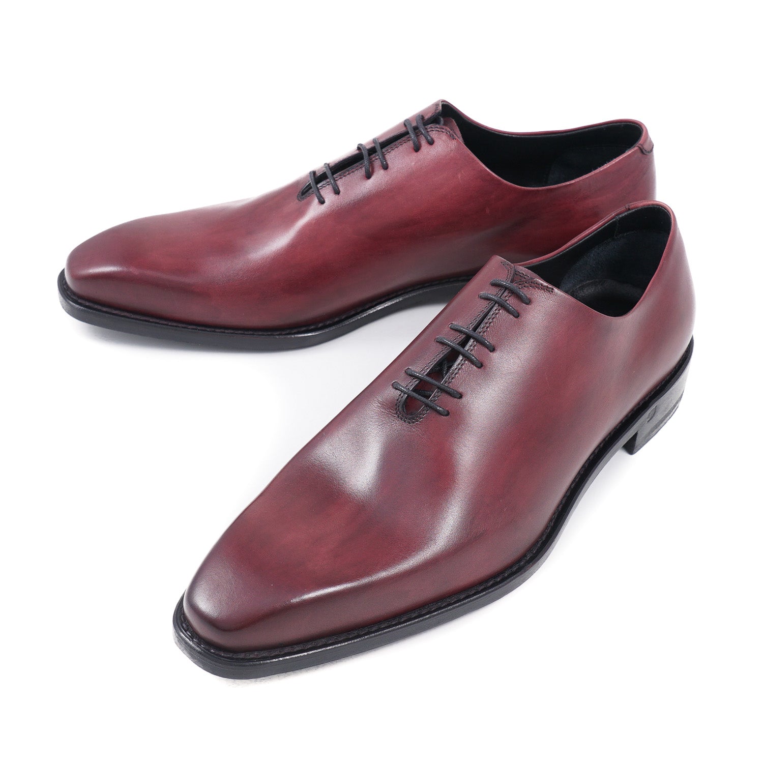 Premium Di Mella Burgundy Wholecut Leather Dress Shoes for Men - Elegant Formal & Business Occasions