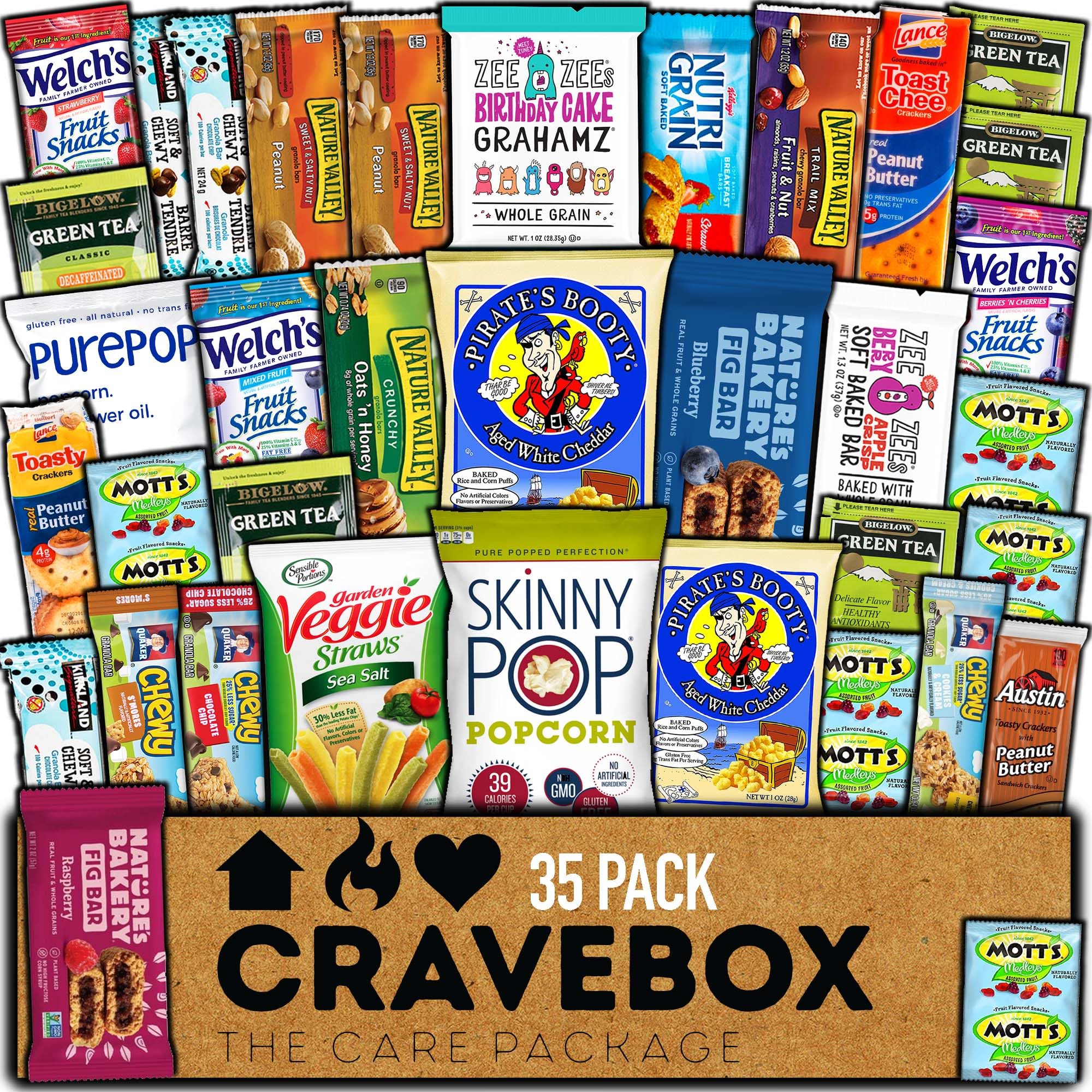 CraveBox Healthy Snack Variety Pack - 35 Count Assortment of Nuts & Nutritious Snacks for Easter, Care Packages, Gifts | Perfect for Kids, Men, Women, Adults & College Students | Great for School Lunches, Office Snacking & Holiday Gift Baskets