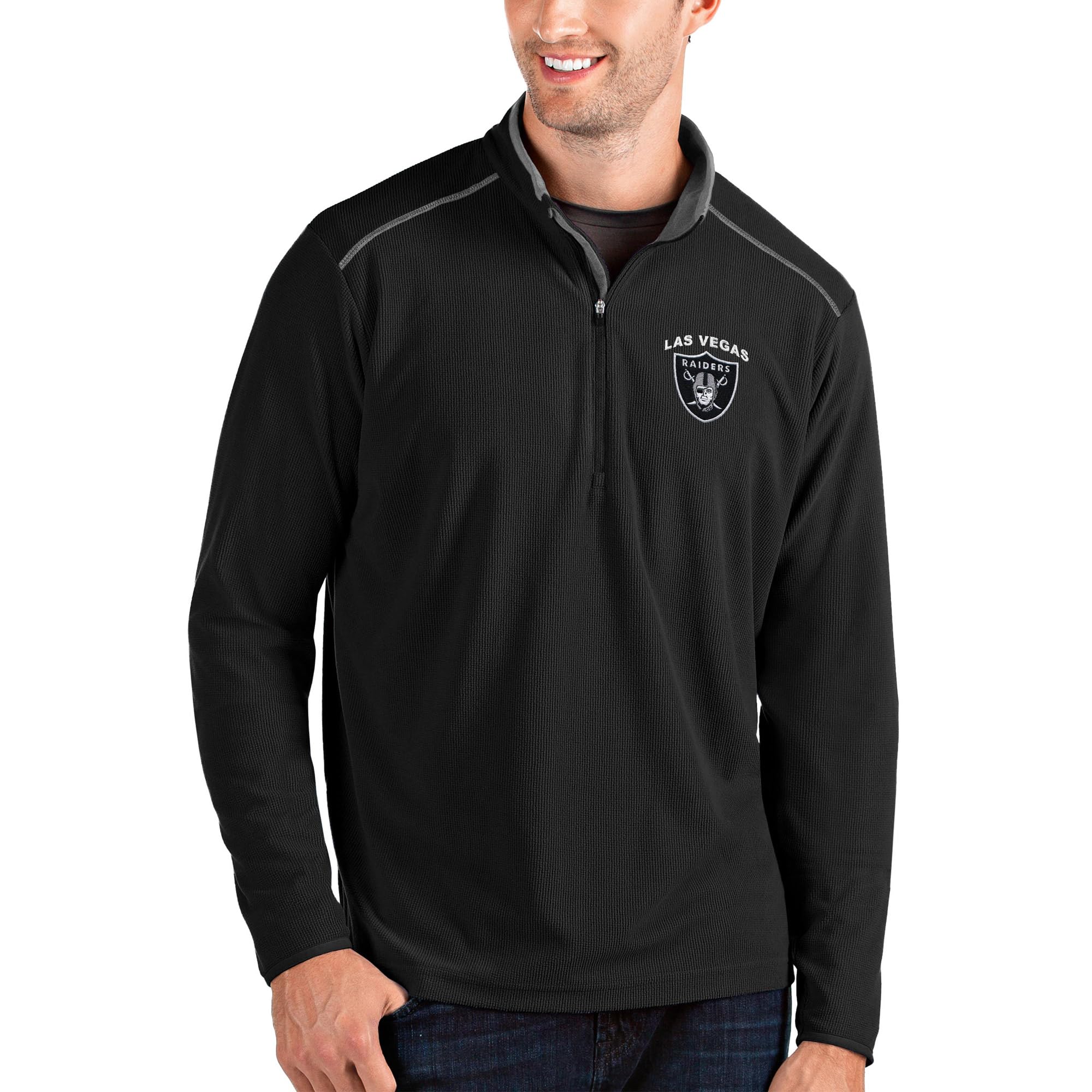 Antigua Men's Red & Charcoal Atlanta Falcons Glacier Quarter-Zip Pullover Jacket | NFL Fan Gear for Game Day & Outdoor Activities