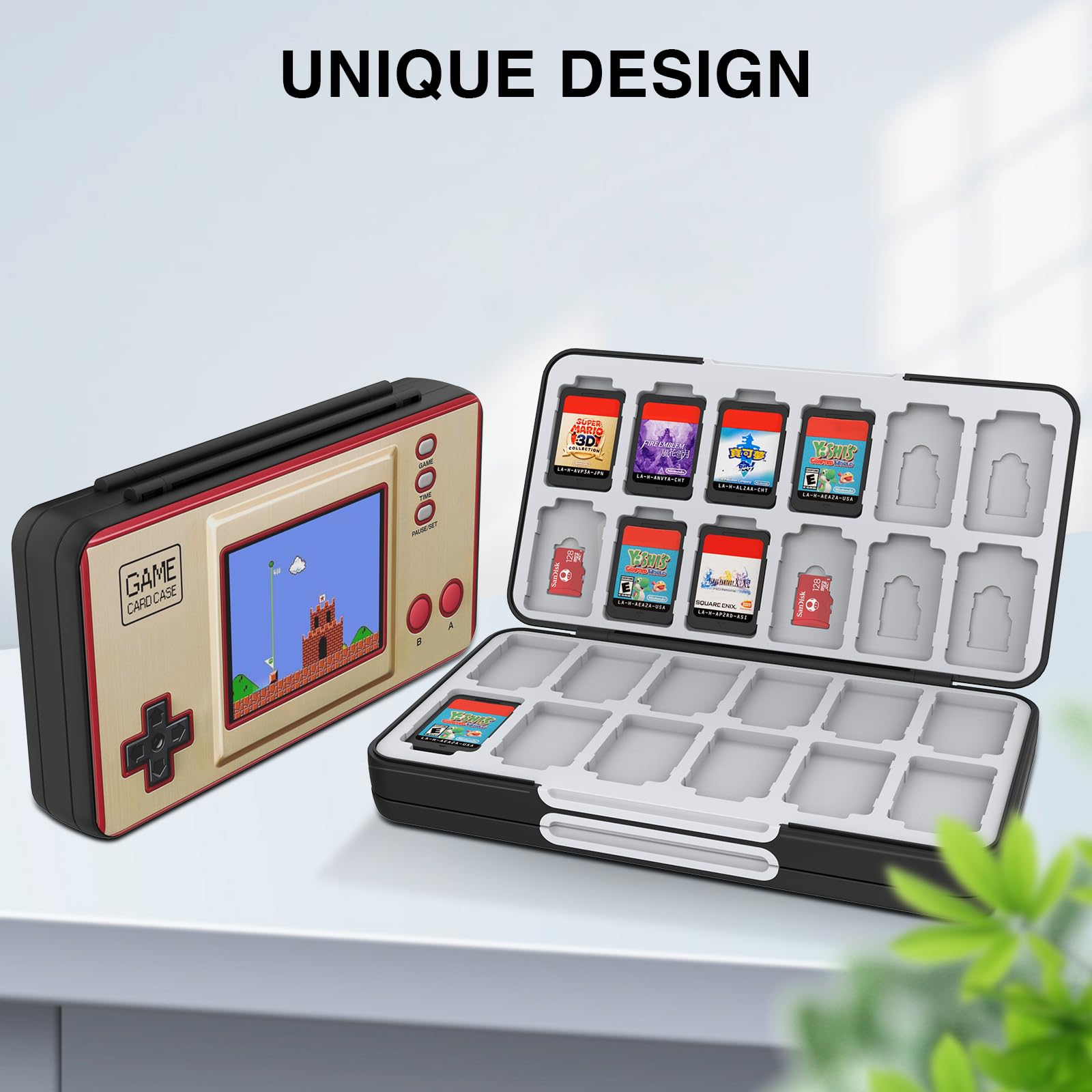 Customized Pattern Nintendo Switch & OLED Game Card Holder - 48 Game Card Slots & 24 Micro SD Card Slots Storage Case for Switch Lite | Portable Travel Organizer for Gamers