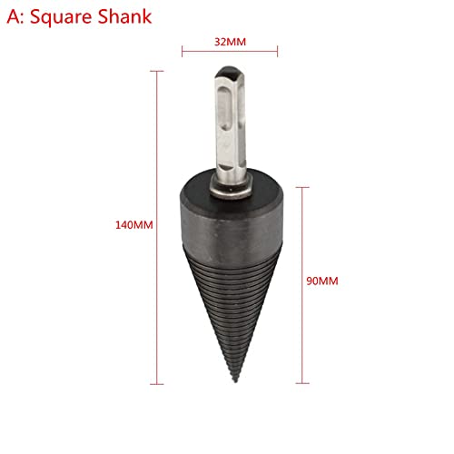 140X32MM Firewood Splitter Drill Bit - Wood Cone Reamer Punch Driver for Log Splitting & Drilling - Perfect for Firewood Processing, DIY Woodworking, and Outdoor Camping