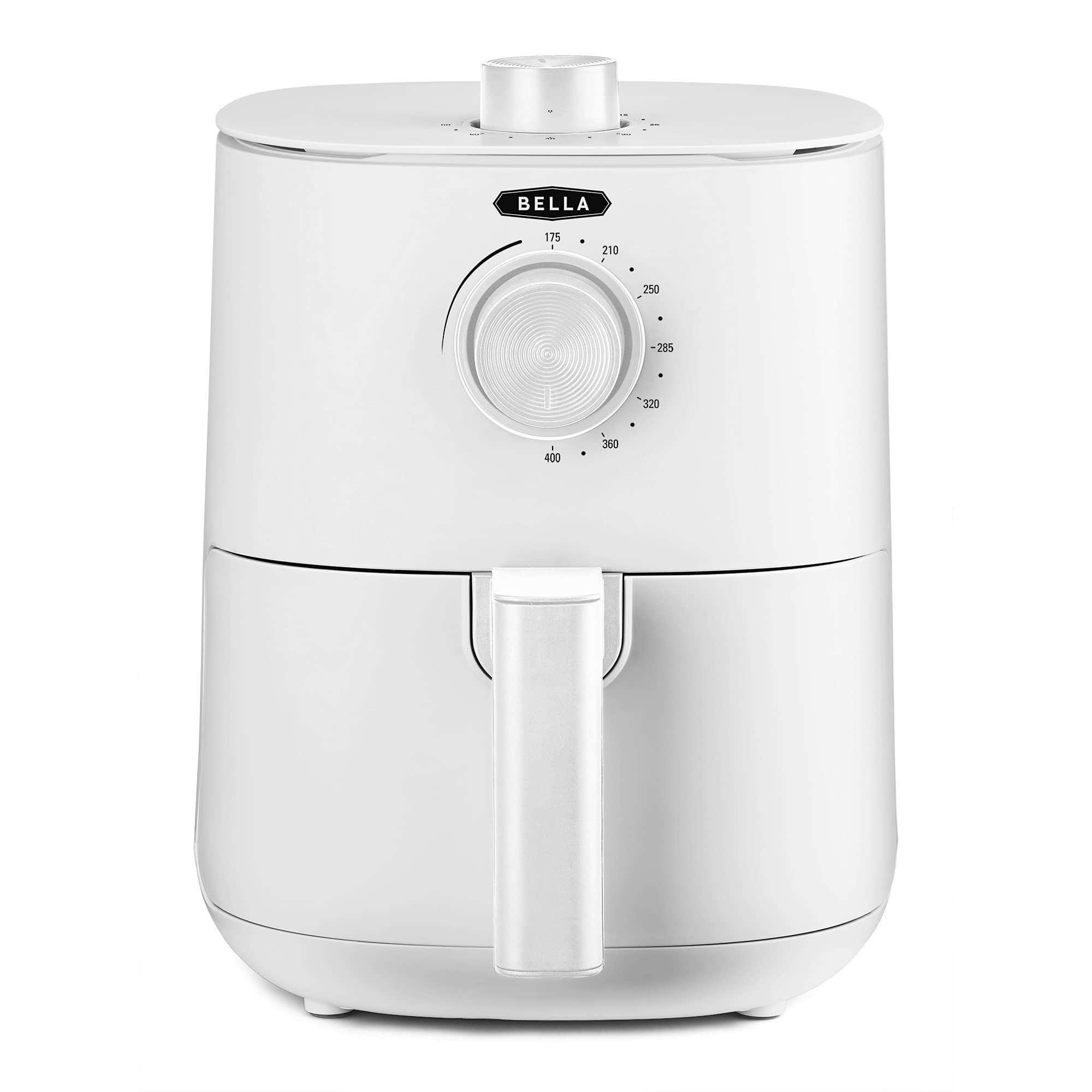 BELLA 3 Qt Manual Air Fryer Oven - 5-in-1 Multicooker with Removable Nonstick Basket & Dishwasher Safe Crisping Tray | 1400W Powerful Heating System | Matte White | Perfect for Healthy Cooking, Meal Prep & Family Dinners