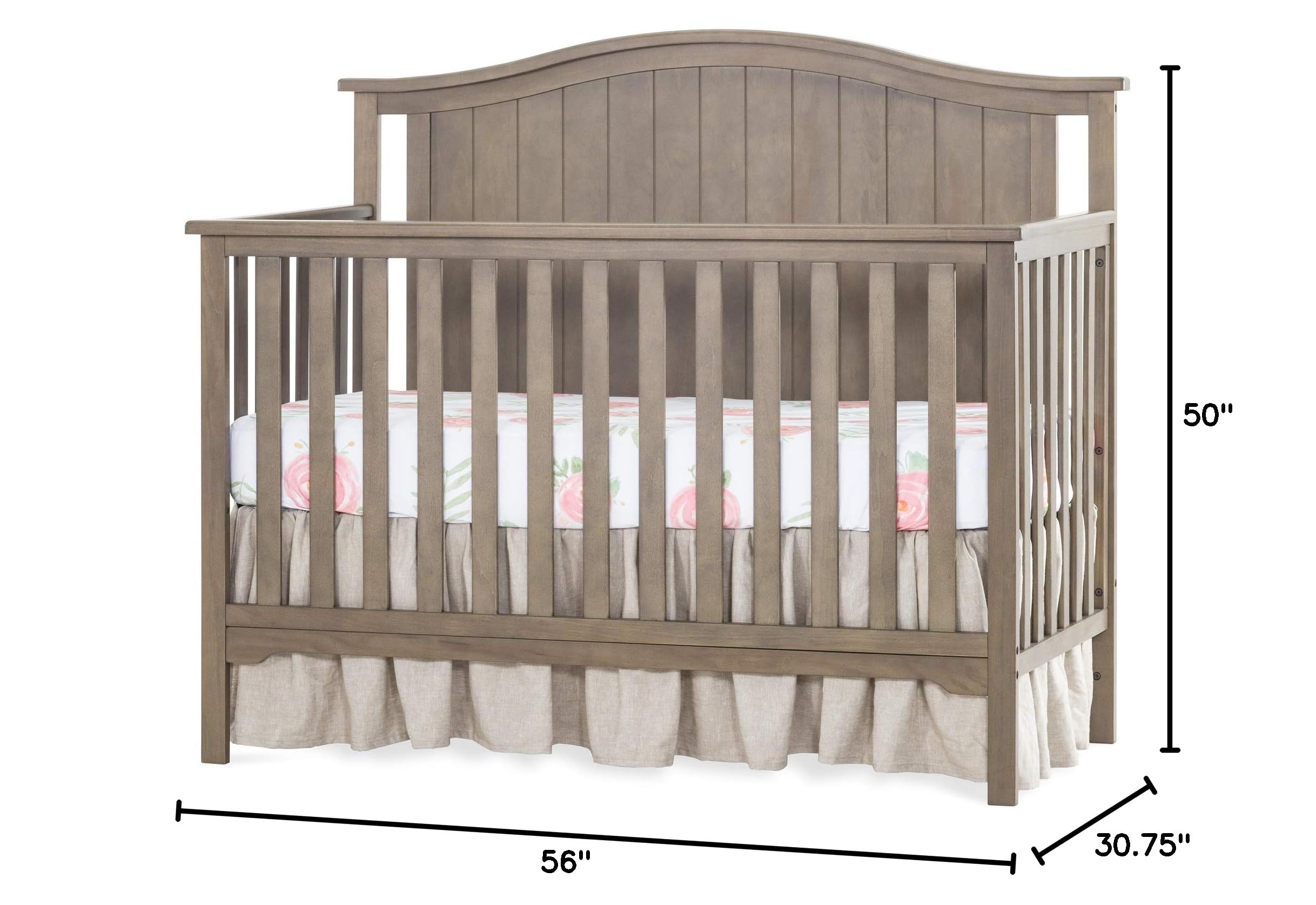 Child Craft Hampton Arch 4-in-1 Convertible Crib - Converts to Daybed, Toddler Bed & Full Size Bed | 3 Adjustable Mattress Heights | Non-Toxic & Baby-Safe Finish in Dusty Heather | Perfect for Nursery, Bedroom Transition & Growing Families