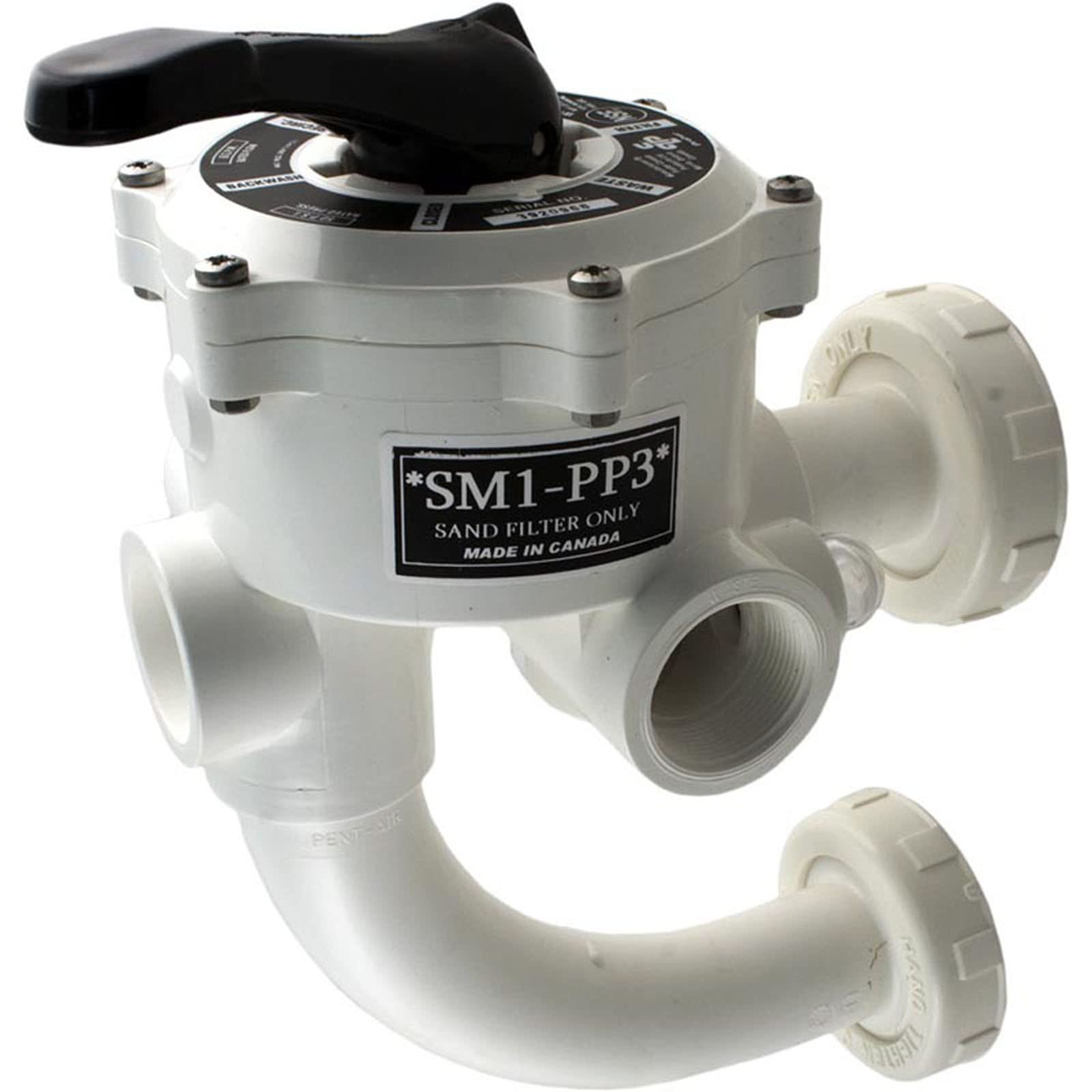 Praher 1-1/2 Inch Side Mount Pool Filter Valve - Compatible with Above Ground & Inground Swimming Pools, Spas, and Water Filtration Systems