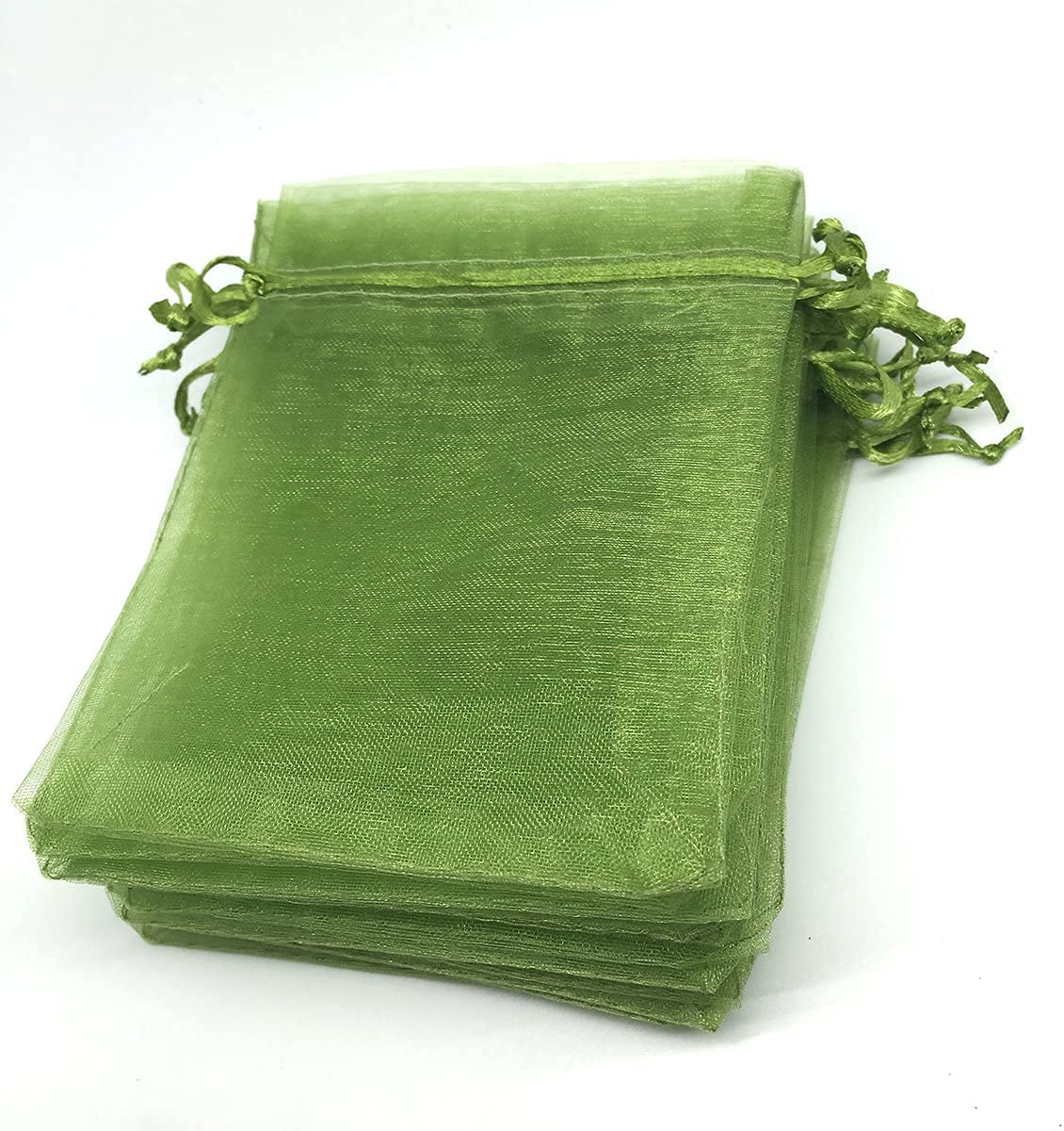 50PCS 12x16 Inches Organza Drawstring Gift Bags - Premium Grass Green Wedding Favor Pouches, Party Favors & Jewelry Packaging for Bridal Shower, Birthday, Baby Shower & Special Events