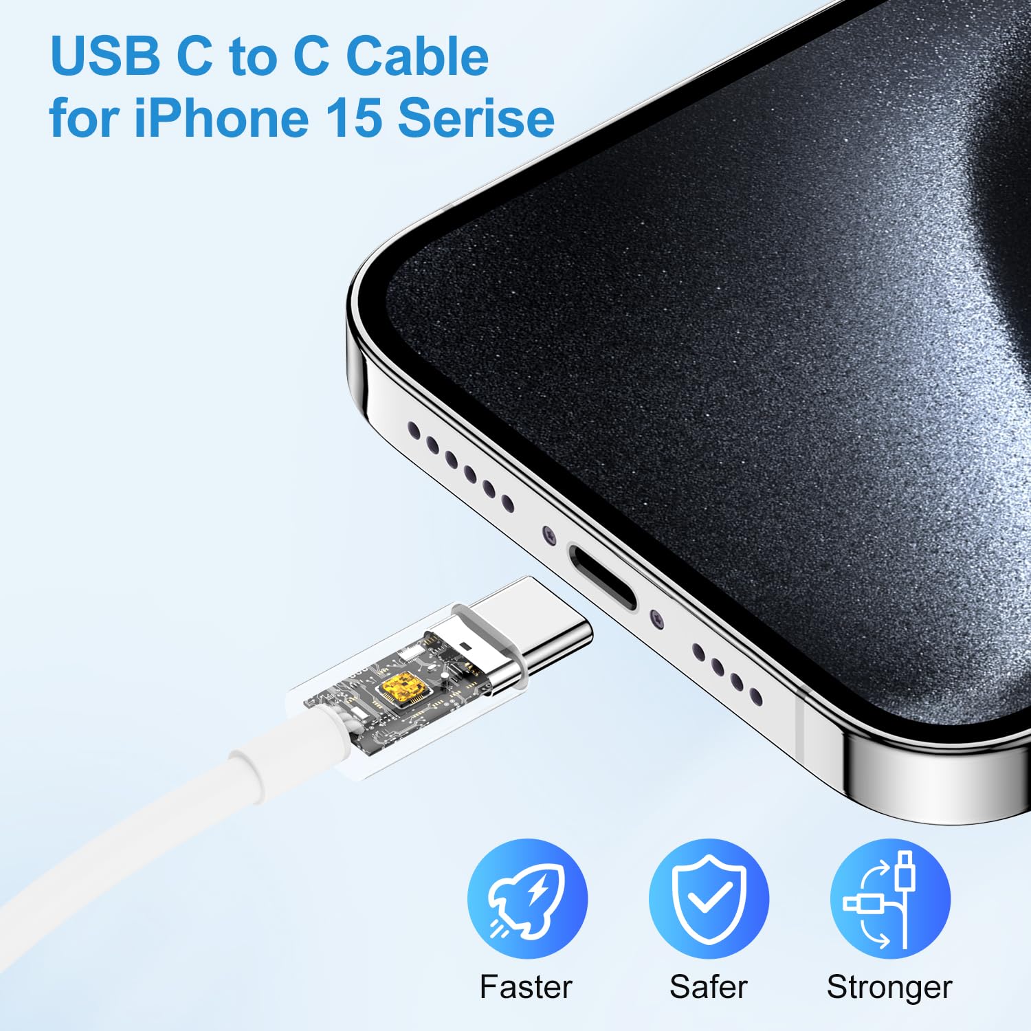 **Jeenek 2-Pack 6.6ft USB C to USB C Fast Charging Cable 60W - Compatible with iPhone 15/16 Series, MacBook Pro, iPad Pro/Air & Samsung Galaxy - Perfect for Home, Office & Travel Charging**