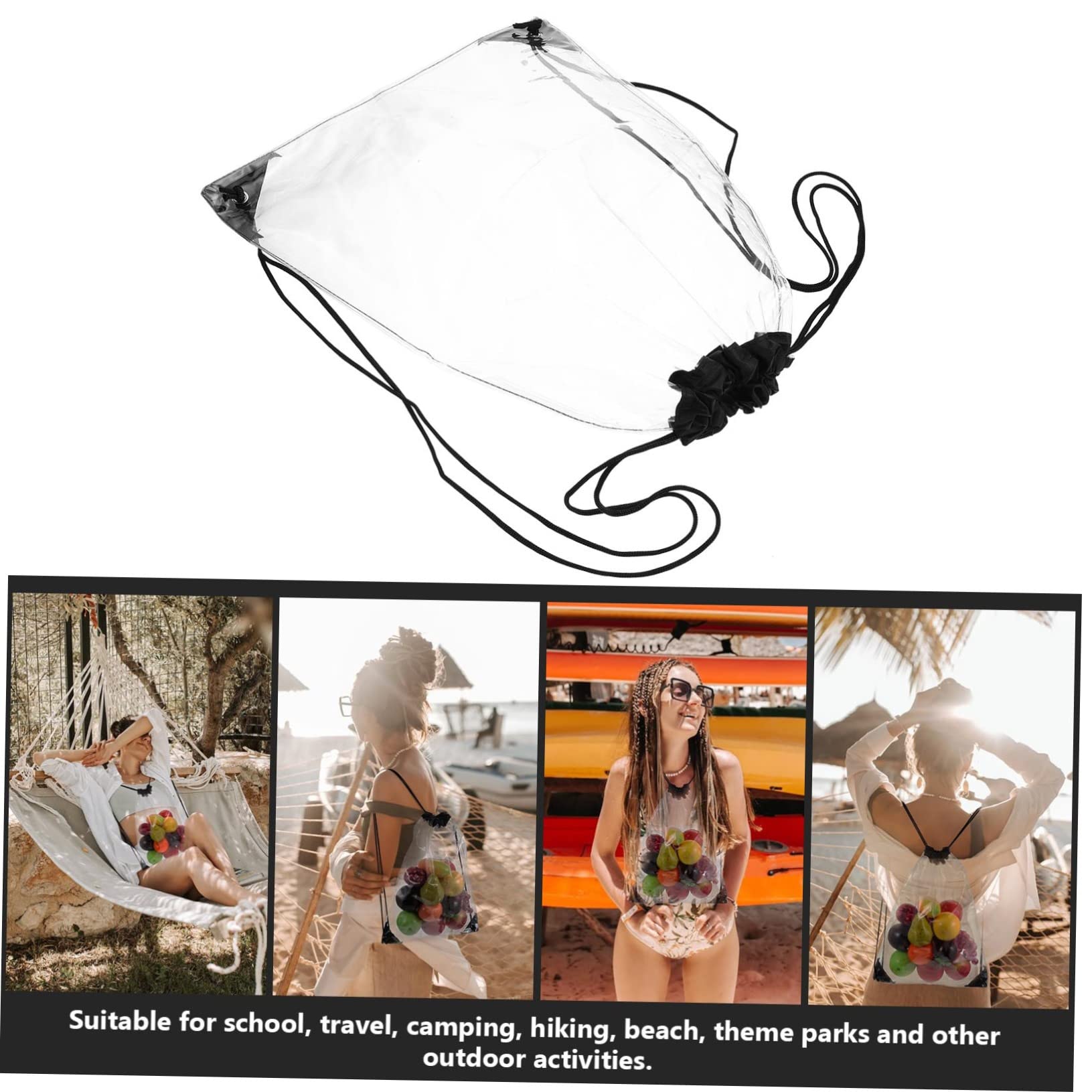 Veemoon 2-Pack Waterproof Drawstring Makeup & Toiletry Bags for Women - Travel Cosmetic Organizer, Beach Essentials Storage, Gym Shower Caddy, Camping Toiletries Pouch