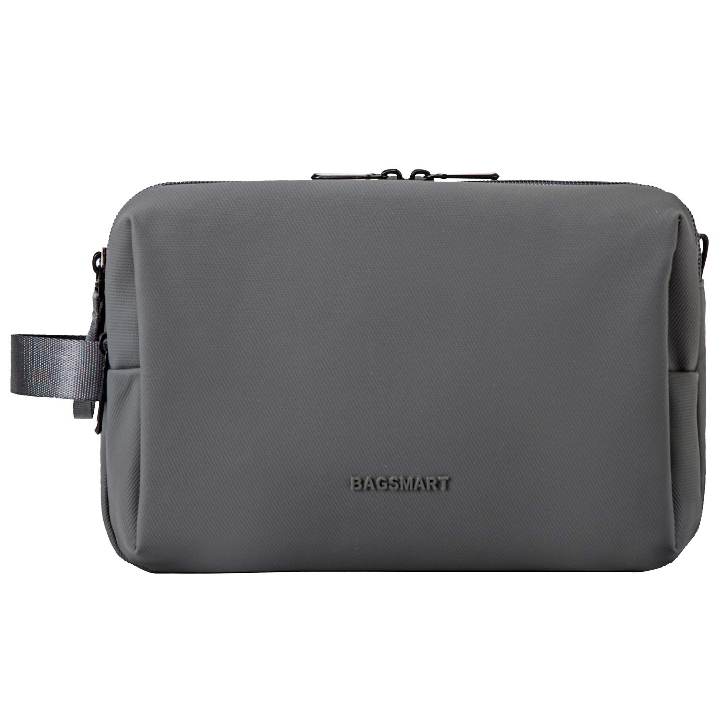 BAGSMART Water-resistant Toiletry Bag for Men - Travel Shaving Dopp Kit Organizer with Multiple Pockets, Grey (Medium Size) | Perfect for Gym, Camping, Business Trips & Daily Essentials Storage