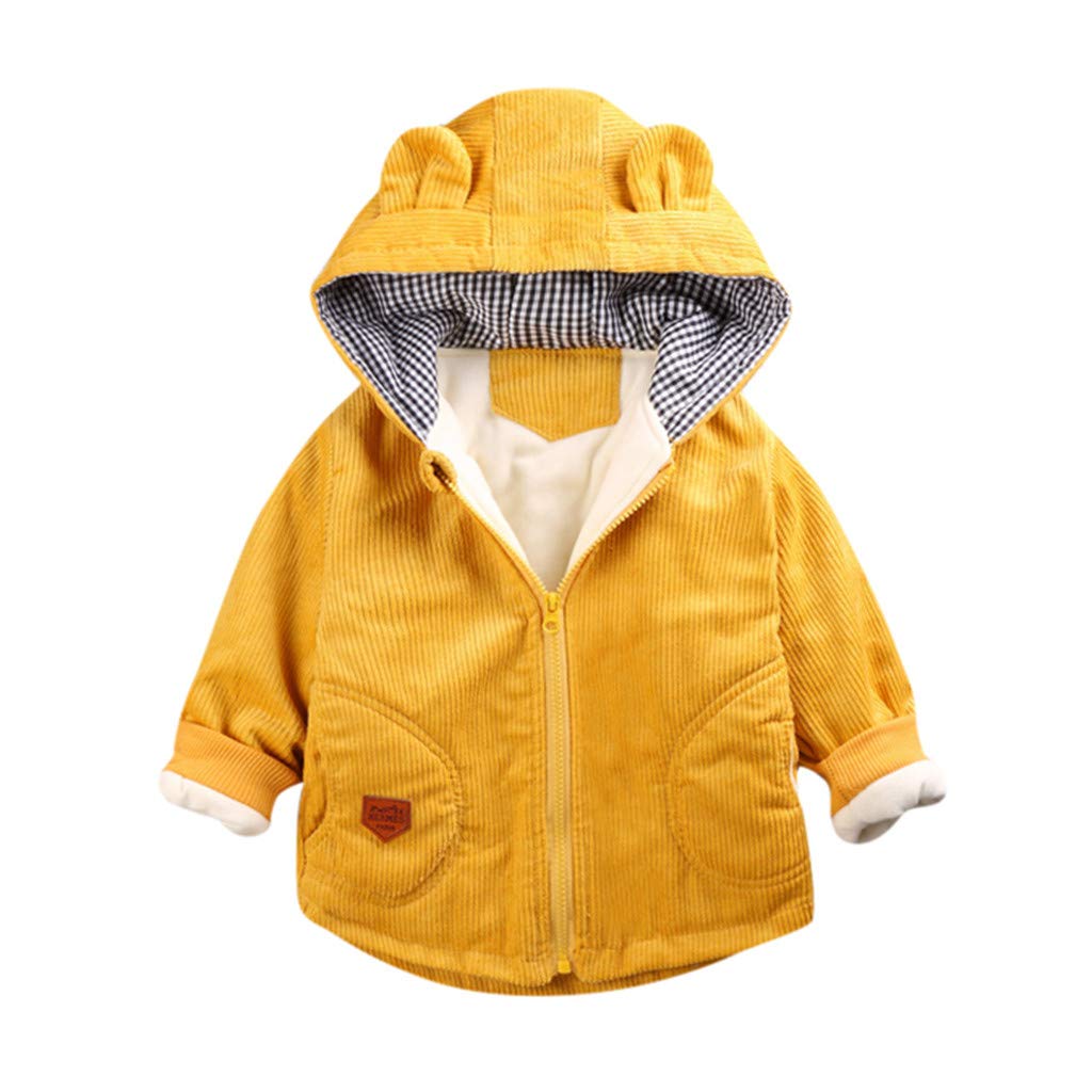 **Baby Girls & Boys Winter Windproof Hooded Jacket - Cartoon Print Warm Outerwear for Toddlers - Perfect for Outdoor Play & Cold Weather**