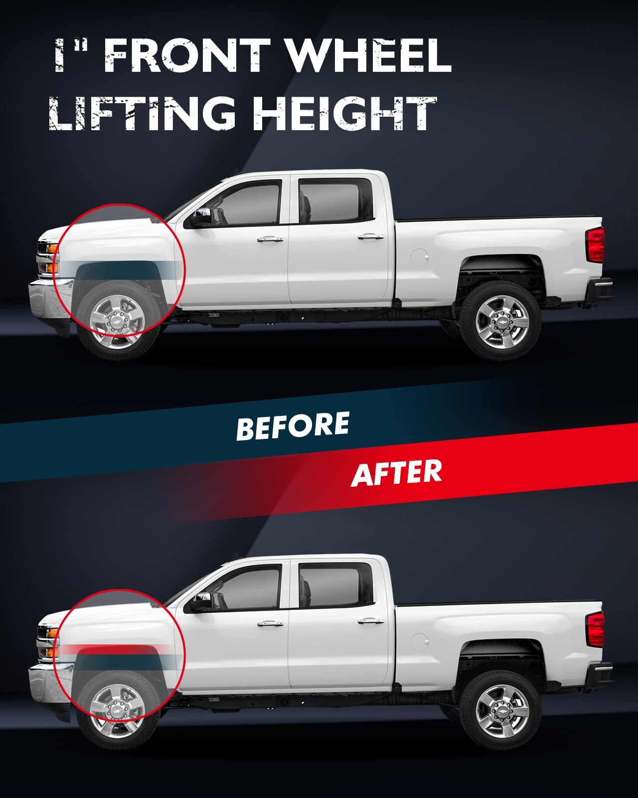 PHILTOP 1 Inch Front Leveling Lift Kit for Chevy Avalanche, Suburban 1500 (2007-2021), Silverado 1500, Tahoe, Sierra 1500 & Yukon (2007-2021) - 2WD/4WD Compatible - Perfect for Off-Roading, Truck Leveling & Enhanced Vehicle Appearance