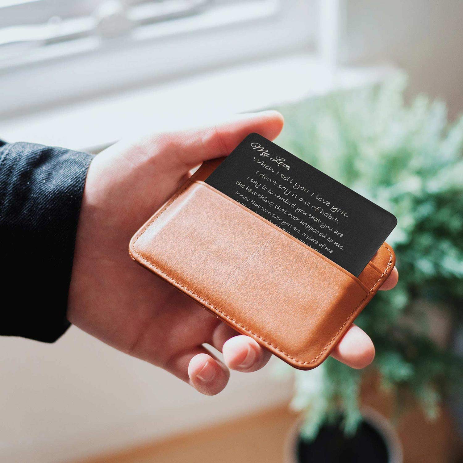 Personalized Engraved Dad Wallet Card - Custom Photo & Text Father's Day Birthday Gift for Dad - Perfect for Wallets, Gift Boxes & Special Occasions