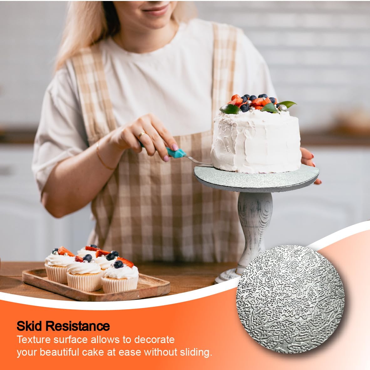 14 Inch Round Cake Drums - 6 Pack Greaseproof Cardboard Cake Boards in Gold, Black & White - Sturdy Base for Heavy/Tall Tiered Cakes - Perfect for Wedding, Birthday & Professional Baking Displays