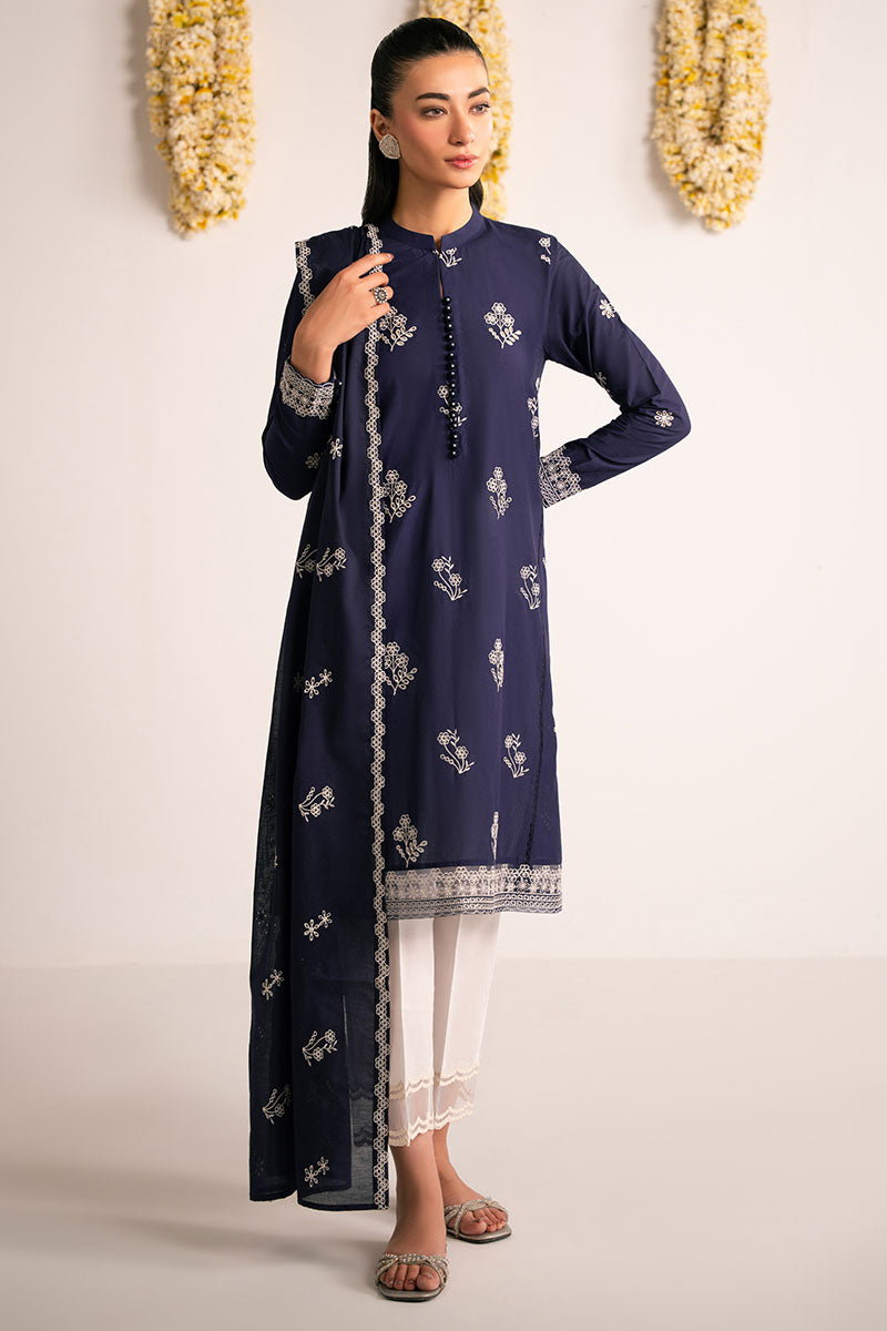 Blue Bliss 2-Piece Set (Shirt & Dupatta) - Elegant Indian Ethnic Wear for Women, Perfect for Weddings, Festivals & Special Occasions