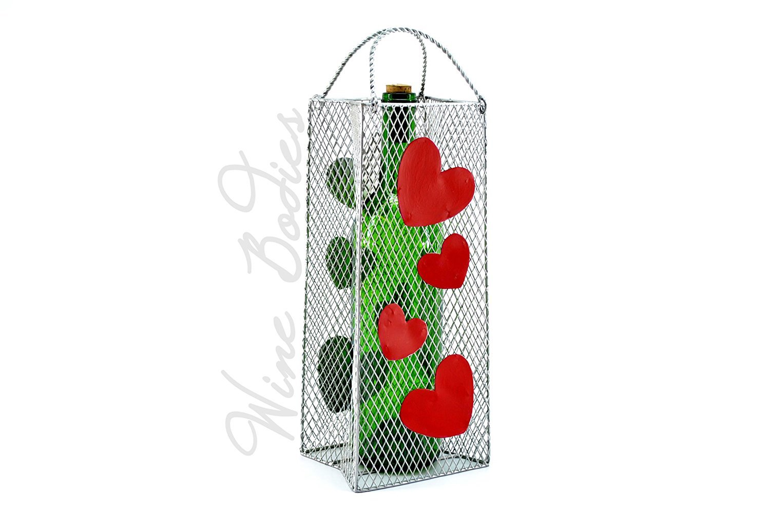 Elegant Metal Wine Bottle Holder Gift Bag - Perfect for Red Wine Gifts, Party Favors & Home Decor