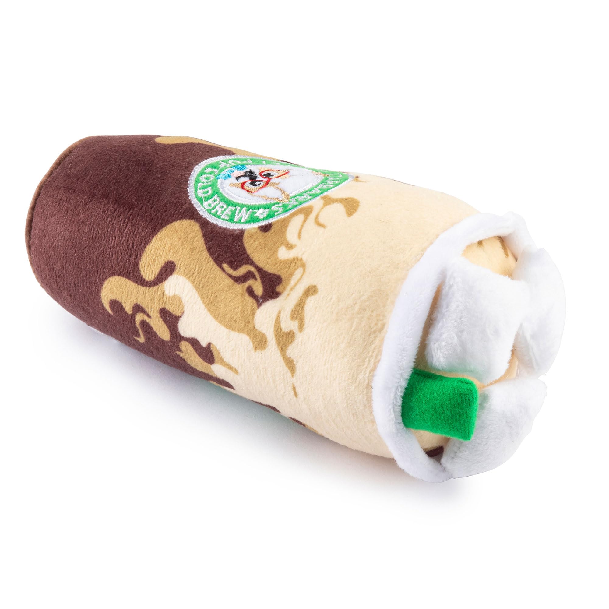 Haute Diggity Dog Starbarks Sweet Pup Cold Brew Plush Toy - Interactive Squeaker Dog Chew Toy for Small & Large Breeds | Machine Washable, Safe Materials | Perfect for Playtime, Training & Cuddling