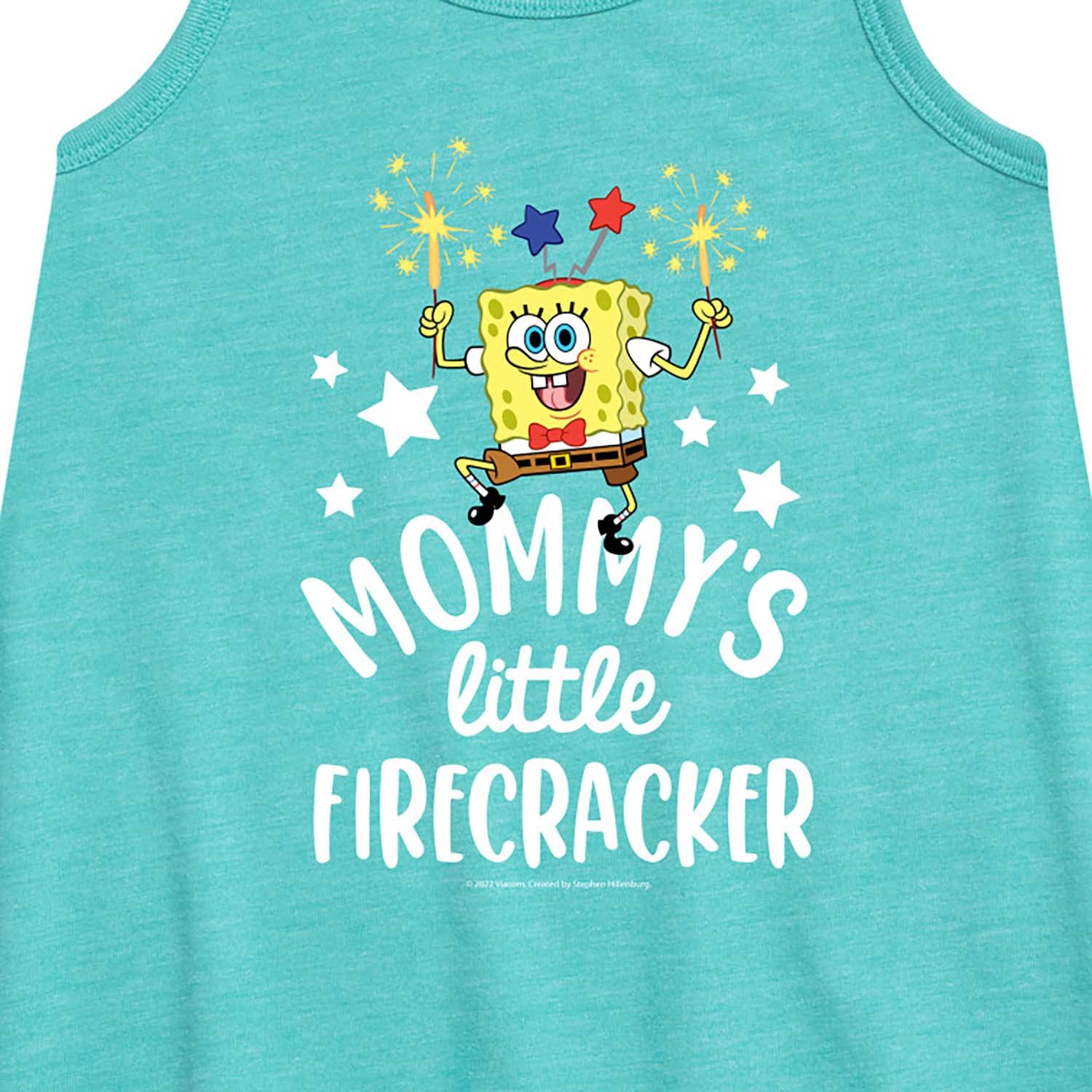 HYBRID APPAREL Spongebob Squarepants Mommy's Little Firecracker Toddler & Youth Girls A-line Dress - Cute Cartoon Character Outfit for Birthday Parties, Playdates & Special Occasions
