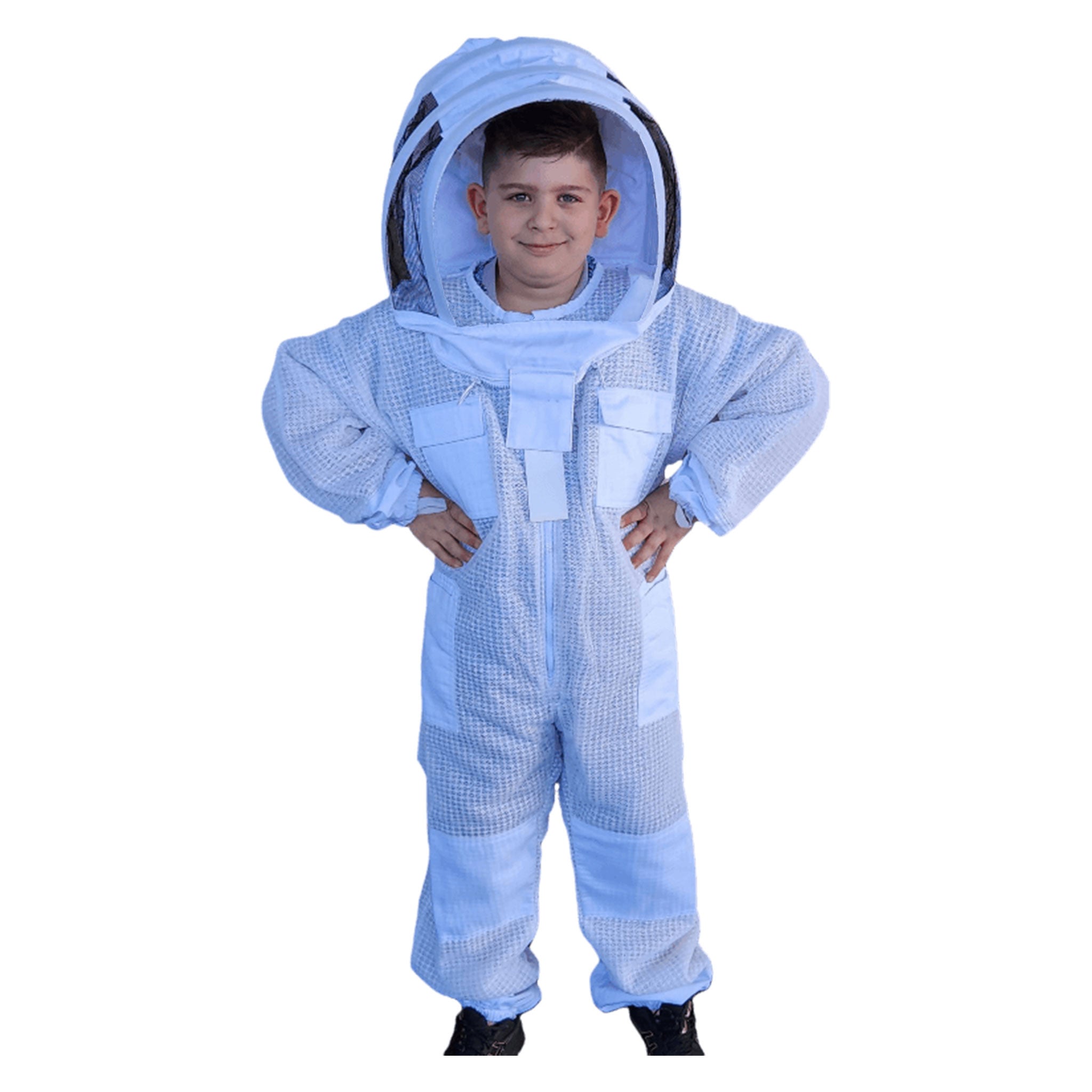 3 Layer Kids Beekeeping Suit - Protective Beekeeping Outfit for Children with Veil & Gloves - Perfect for Backyard Beekeeping, Farm Activities & Outdoor Adventures
