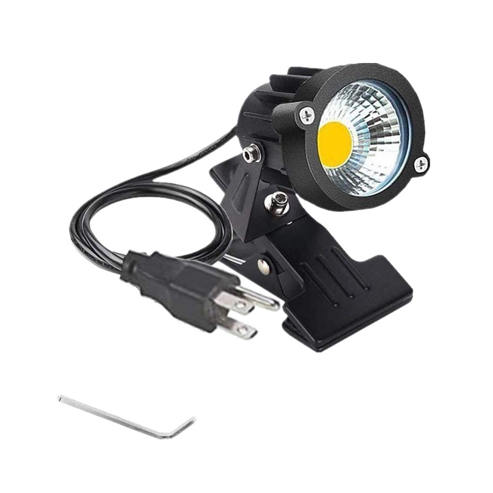 Youngine 5W COB LED Clip Light - IP65 Waterproof Adjustable Desk Spotlight with US Plug - Perfect for Coffee Shops, Flags, and Home Office (Warm White) | Indoor & Outdoor Task Lighting for Reading, Display, and Workspaces