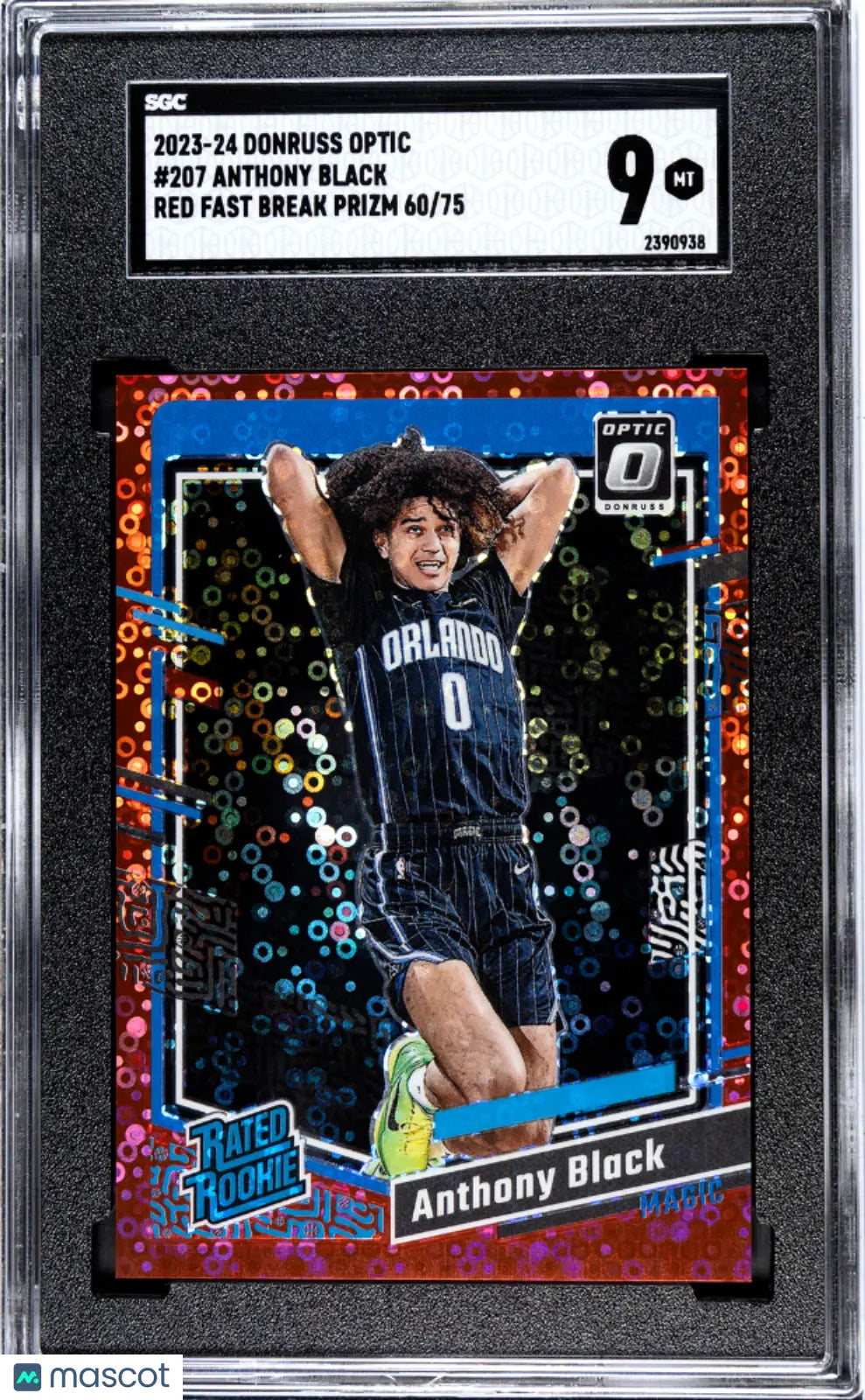 2023 Donruss Optic Anthony Black Rated Rookie Red Fast Break Prizm Basketball Card SGC 9/75 - Collectible Sports Memorabilia for NBA Fans & Card Collectors