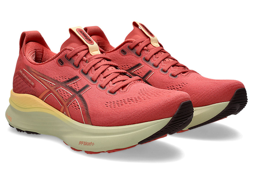 ASICS Women's GEL-Kayano 32 Running Shoes - 700 Dark Pink Clay/Dark Currant - Premium Cushioned Support for Road Running, Jogging & Fitness Training