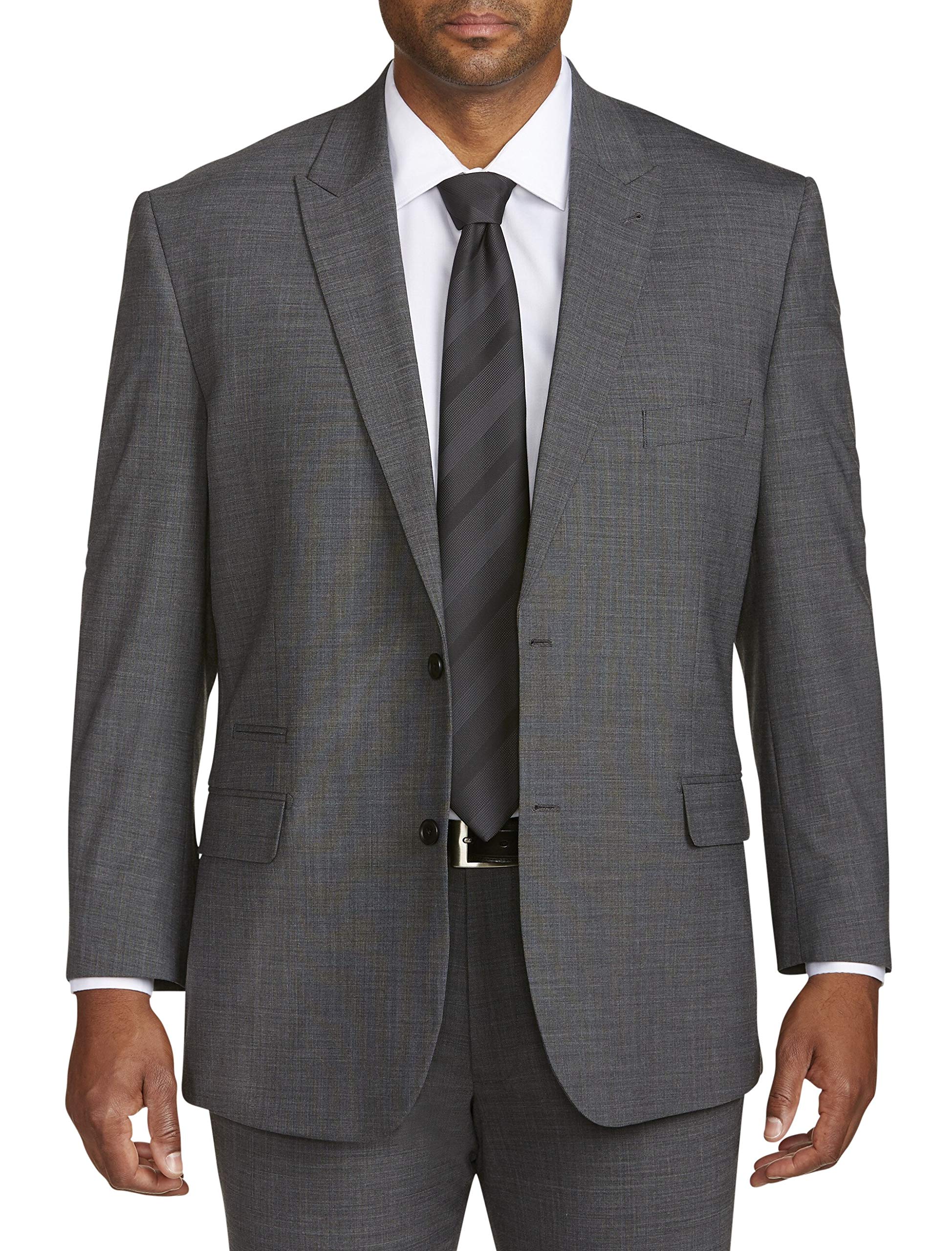 DXL Synrgy Big and Tall Performance Stretch Suit Jacket for Men - Comfortable Grey Business Blazer - Perfect for Office, Weddings & Formal Events