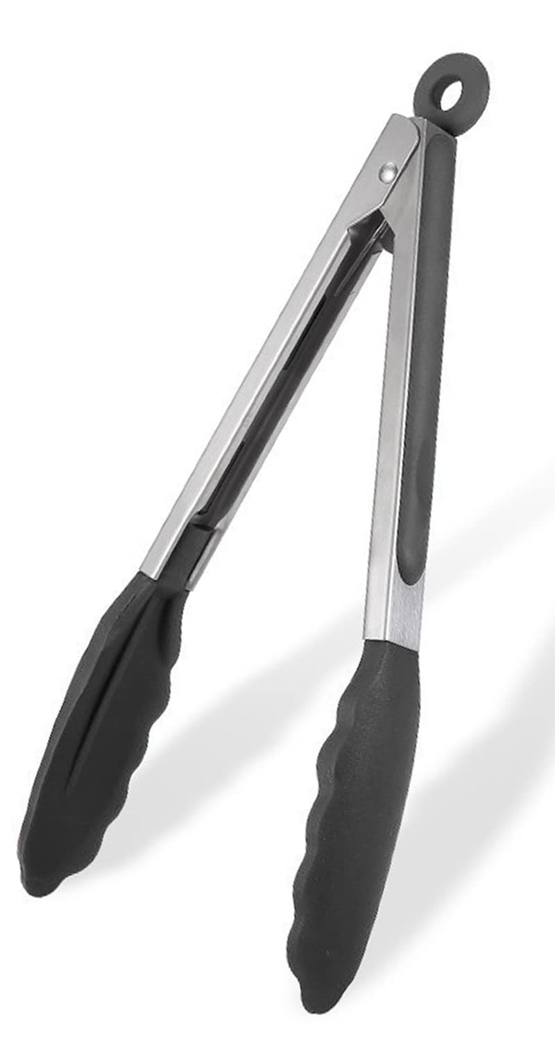 Heat-Resistant Silicone Kitchen Tongs - 9 Inch Non-Slip Grip with Soft Silicone Tips - Perfect for BBQ, Air Fryer, Frying, and Cooking - Ideal for Grilling, Serving Salads, and Handling Hot Foods Safely