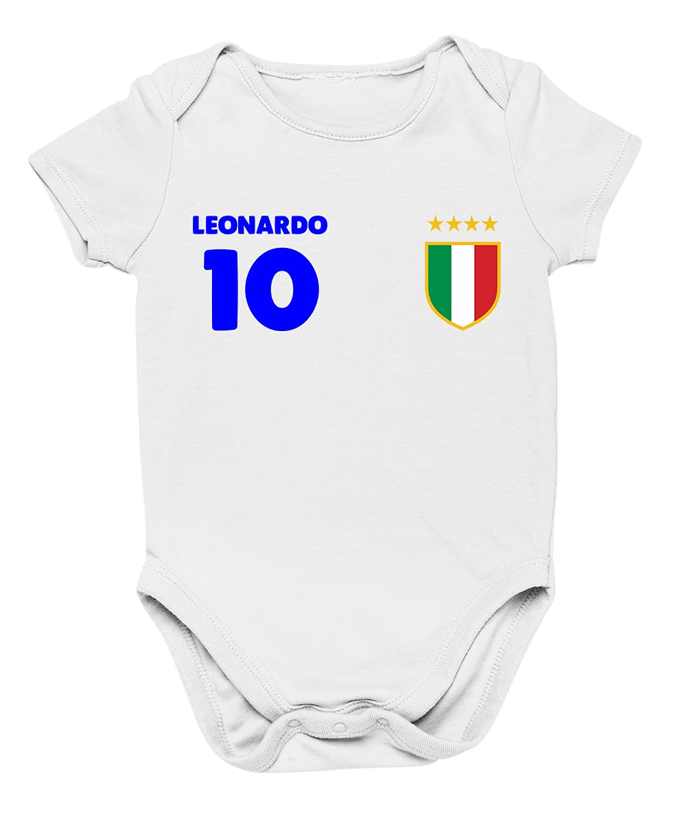 Customizable Baby Bodysuit with Name & Number - Neon Colors for Newborns | Italy & Europe 2020-2021 Collection | Perfect for Photo Shoots, Birthday Gifts & Family Events