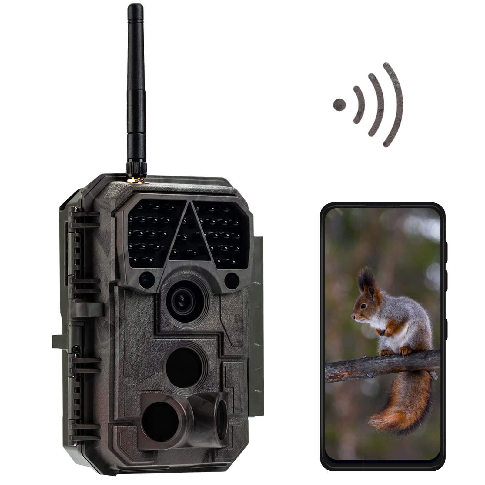 Meidase P100 WiFi Trail Camera with Bluetooth - 32MP 1296p HD Game Camera, 100ft Night Vision, Motion Activated, Waterproof - Hunting, Wildlife Monitoring, Home Security - Compatible with Dedicated Phone App