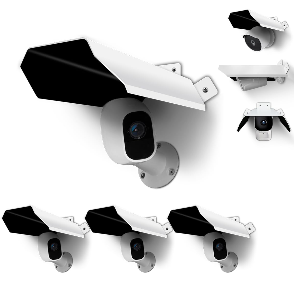 OOSSXX Universal Outdoor Security Camera Sun & Rain Cover Shield - Weatherproof Protective Roof for Dome & Bullet Surveillance Cameras - Ideal for Home, Office & Garden Security Systems