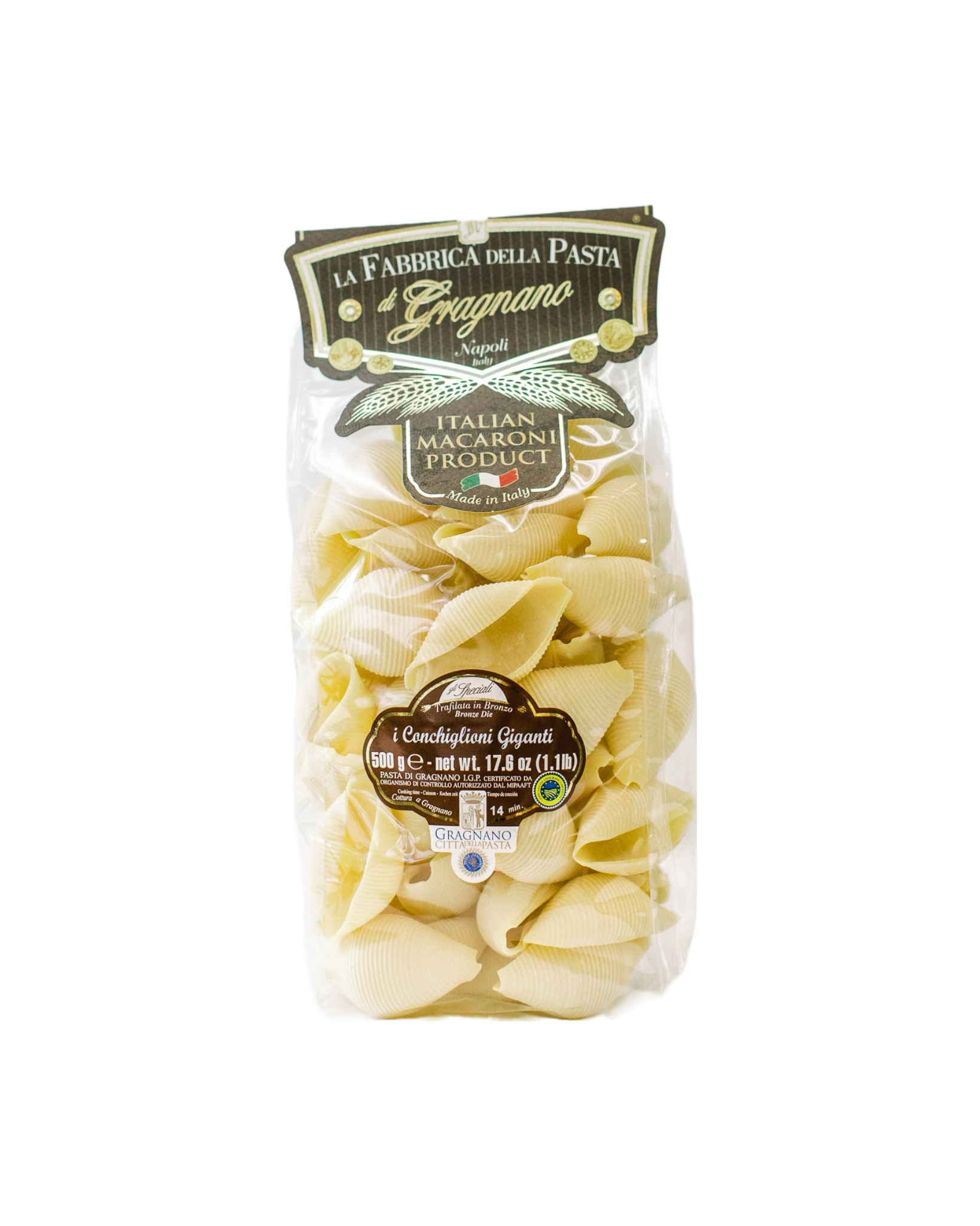 La Fabbrica della Pasta Conchiglioni Grandi Pasta Shells - Large Jumbo Pasta Shells for Stuffed Pasta, Baked Dishes & Italian Recipes