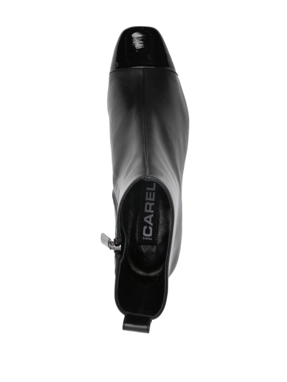 CAREL PARIS Women's Black Leather Boots - Stylish Ankle Boots for Fall & Winter, Perfect for Casual Outfits & Office Wear
